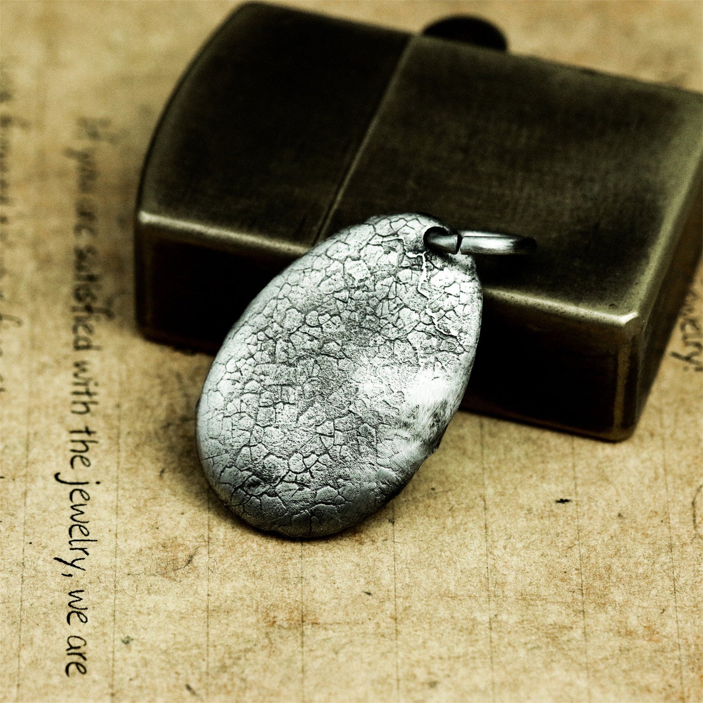 Fossil-Style Insect Shell Pendant (Flat) ¨C 925 Sterling Silver Handmade