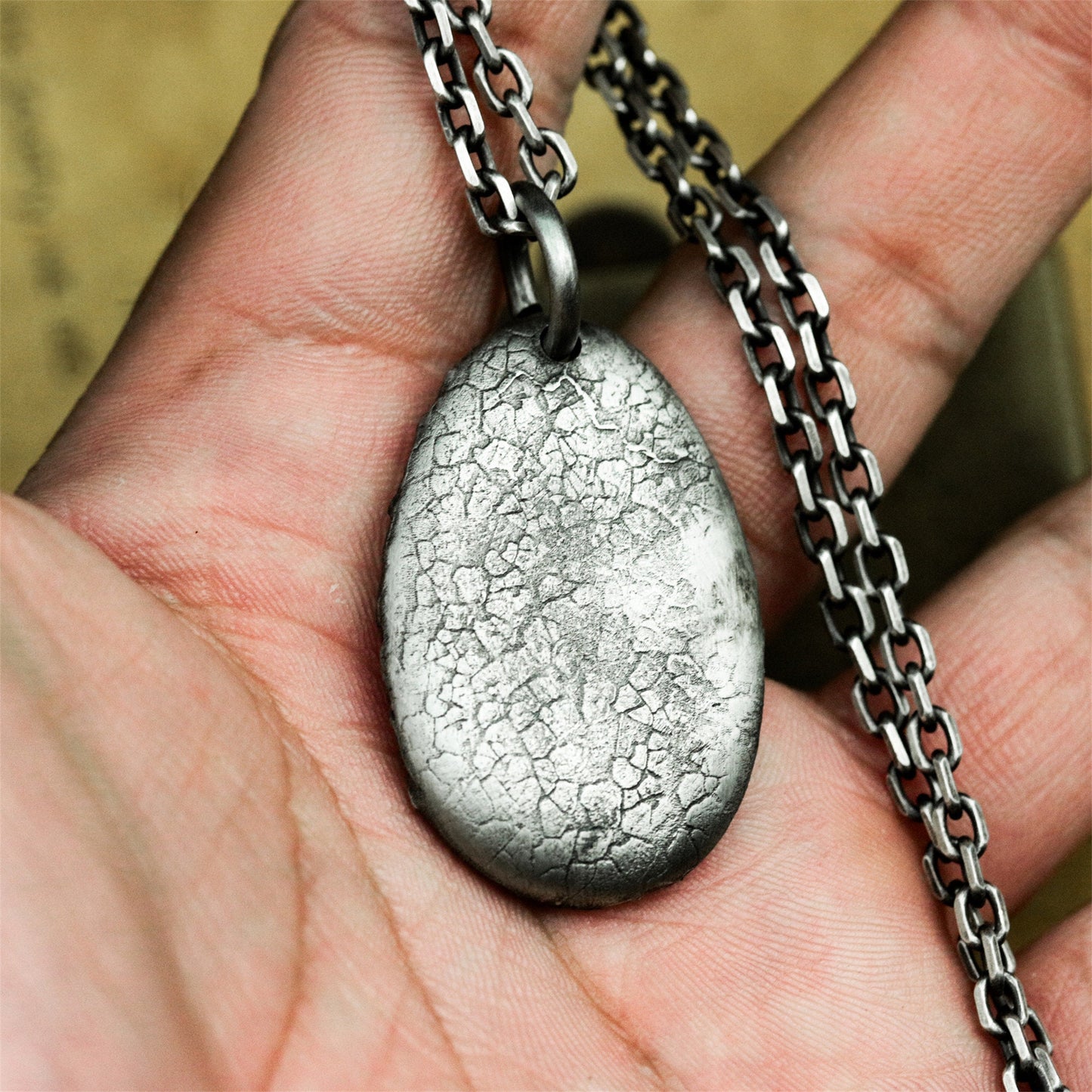 Fossil-Style Insect Shell Pendant (Flat) ¨C 925 Sterling Silver Handmade