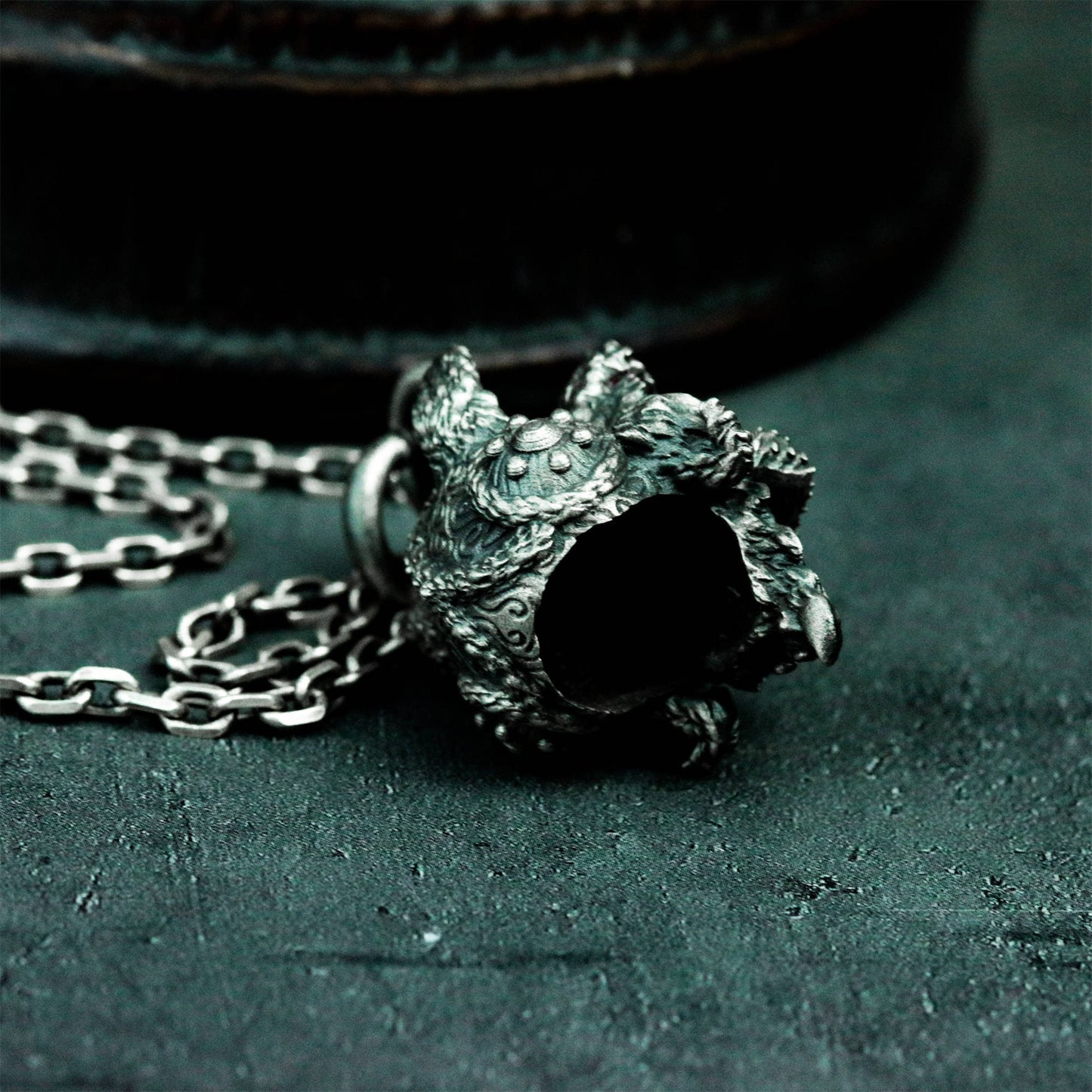 Tang Lion Guardian Pendant - 925 Sterling Silver Handmade