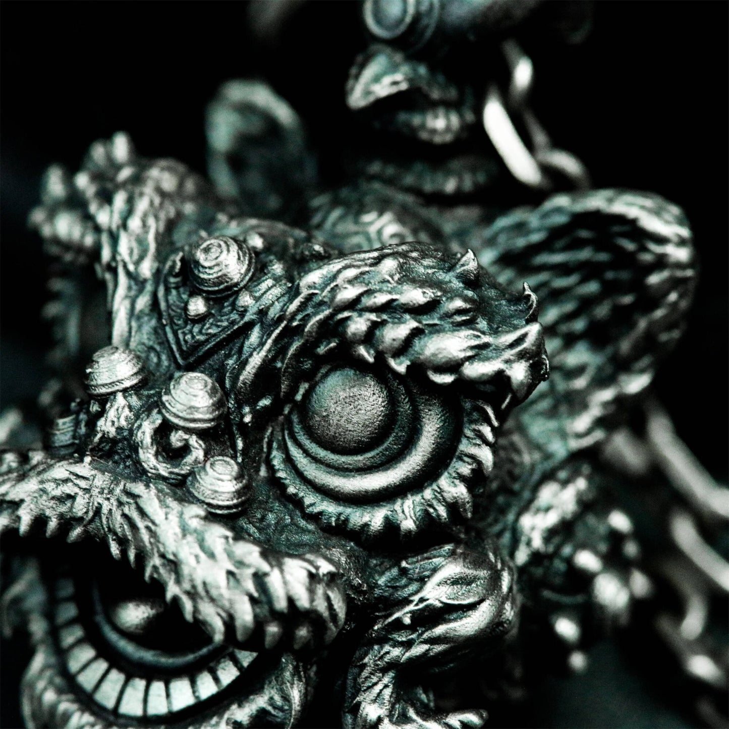 Tang Lion Guardian Pendant - 925 Sterling Silver Handmade