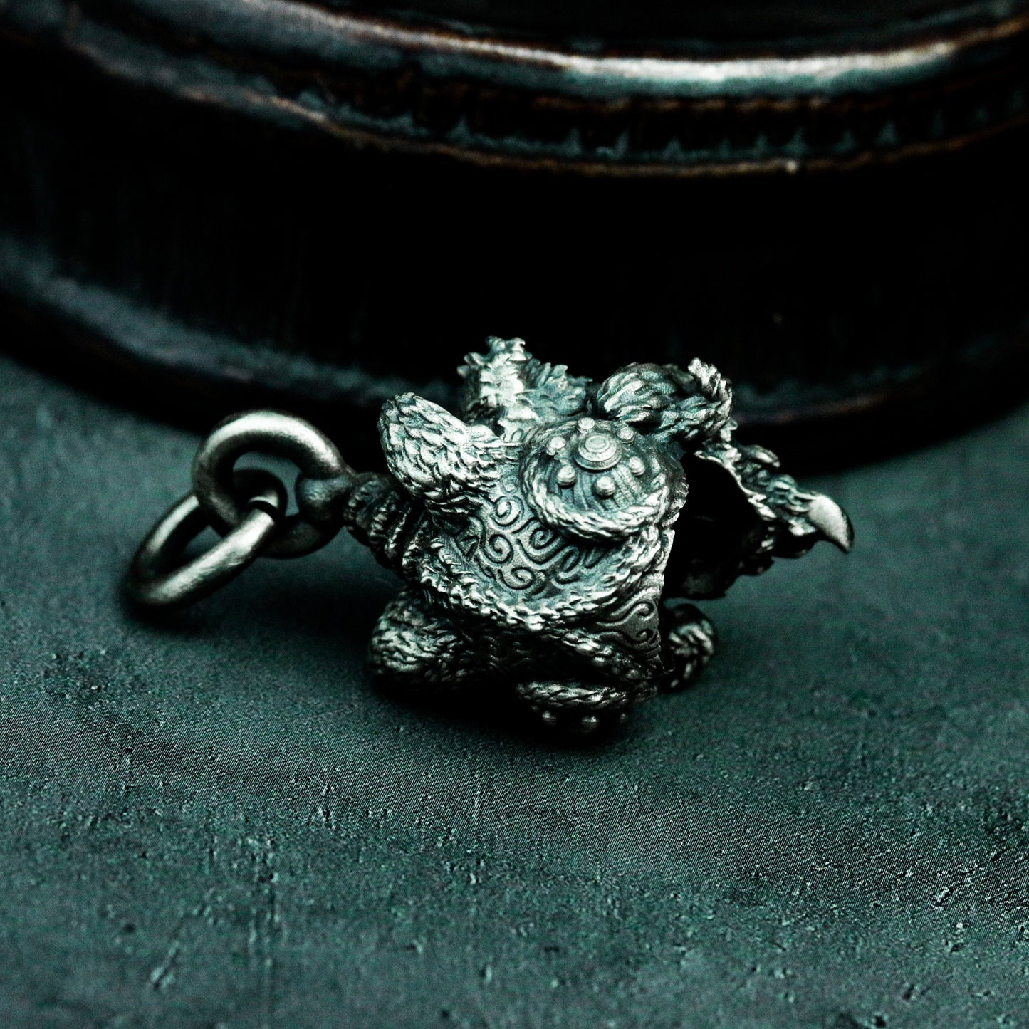 Tang Lion Guardian Pendant - 925 Sterling Silver Handmade