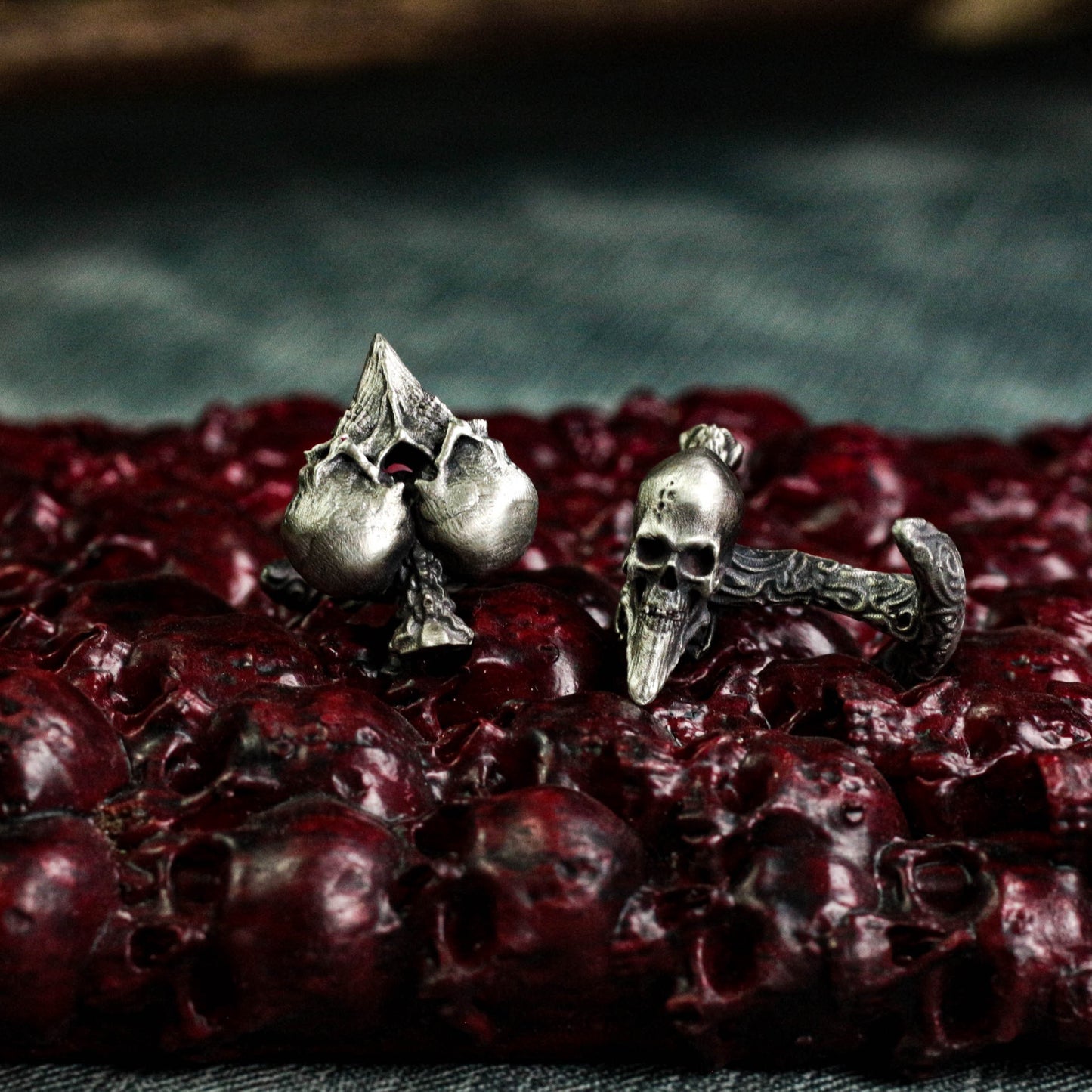 Skeleton Heart Cufflinks - Handmade in 925 Sterling Silver