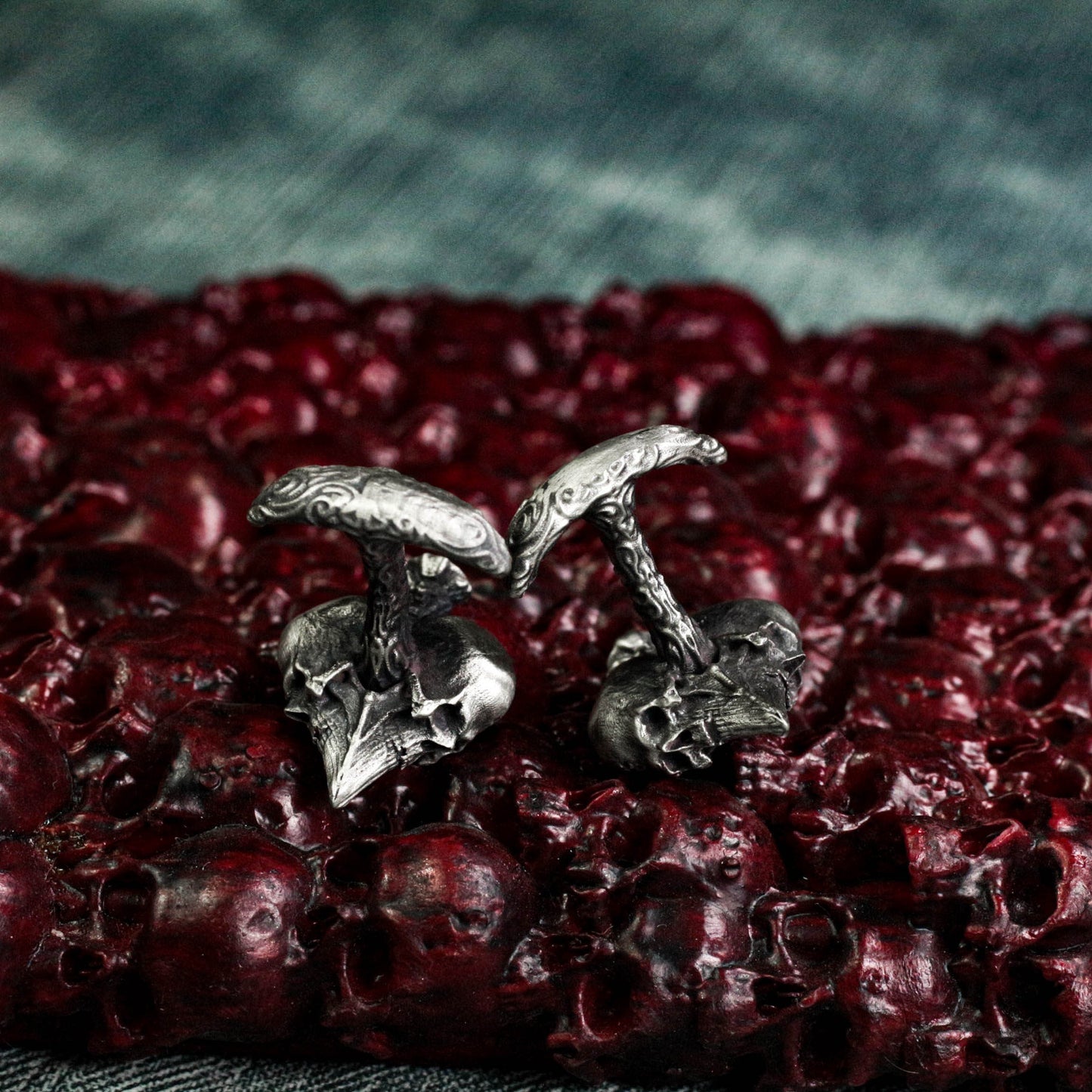 Skeleton Heart Cufflinks - Handmade in 925 Sterling Silver