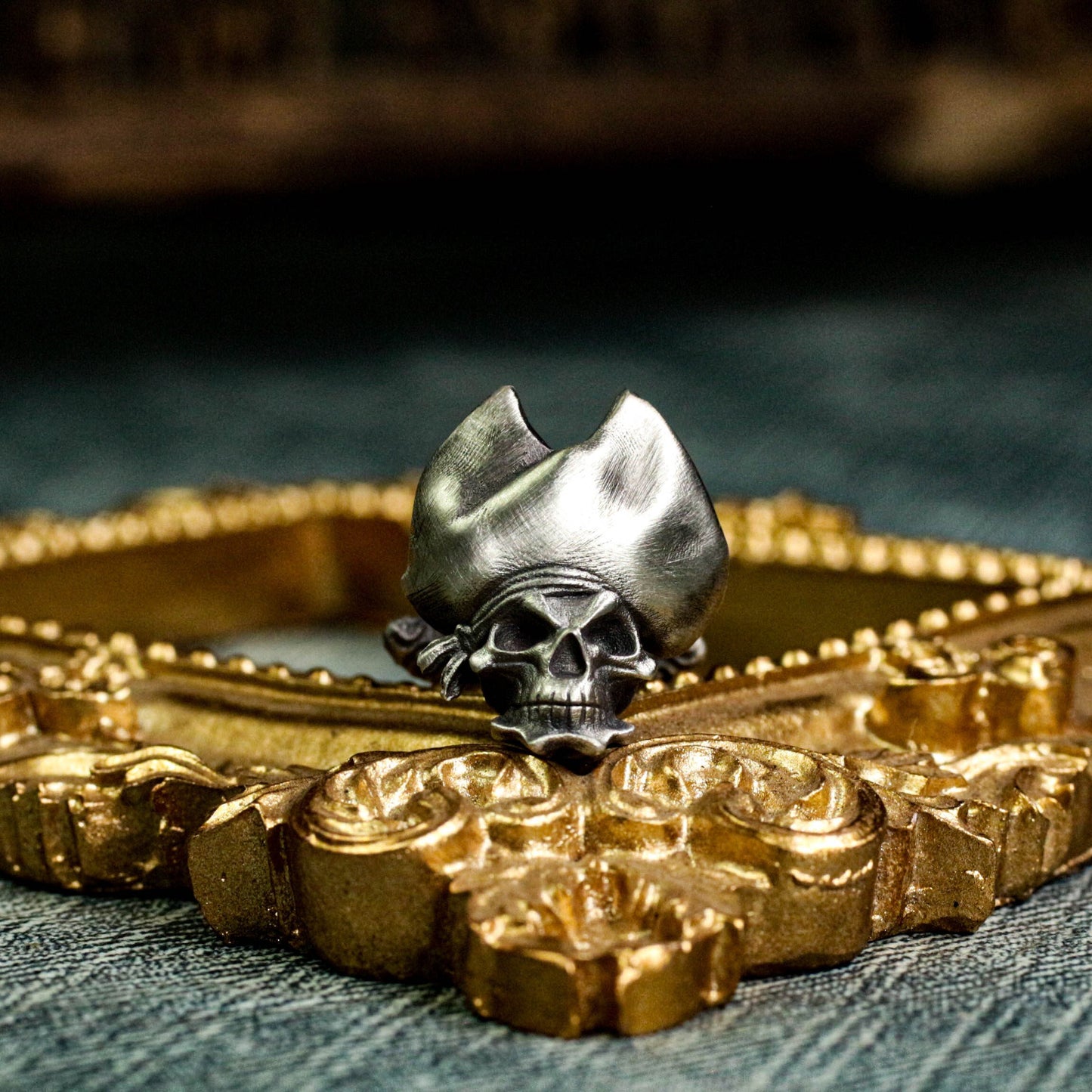 Pirate Skull Cufflinks - Gothic Hat Style 925 Silver Handmade