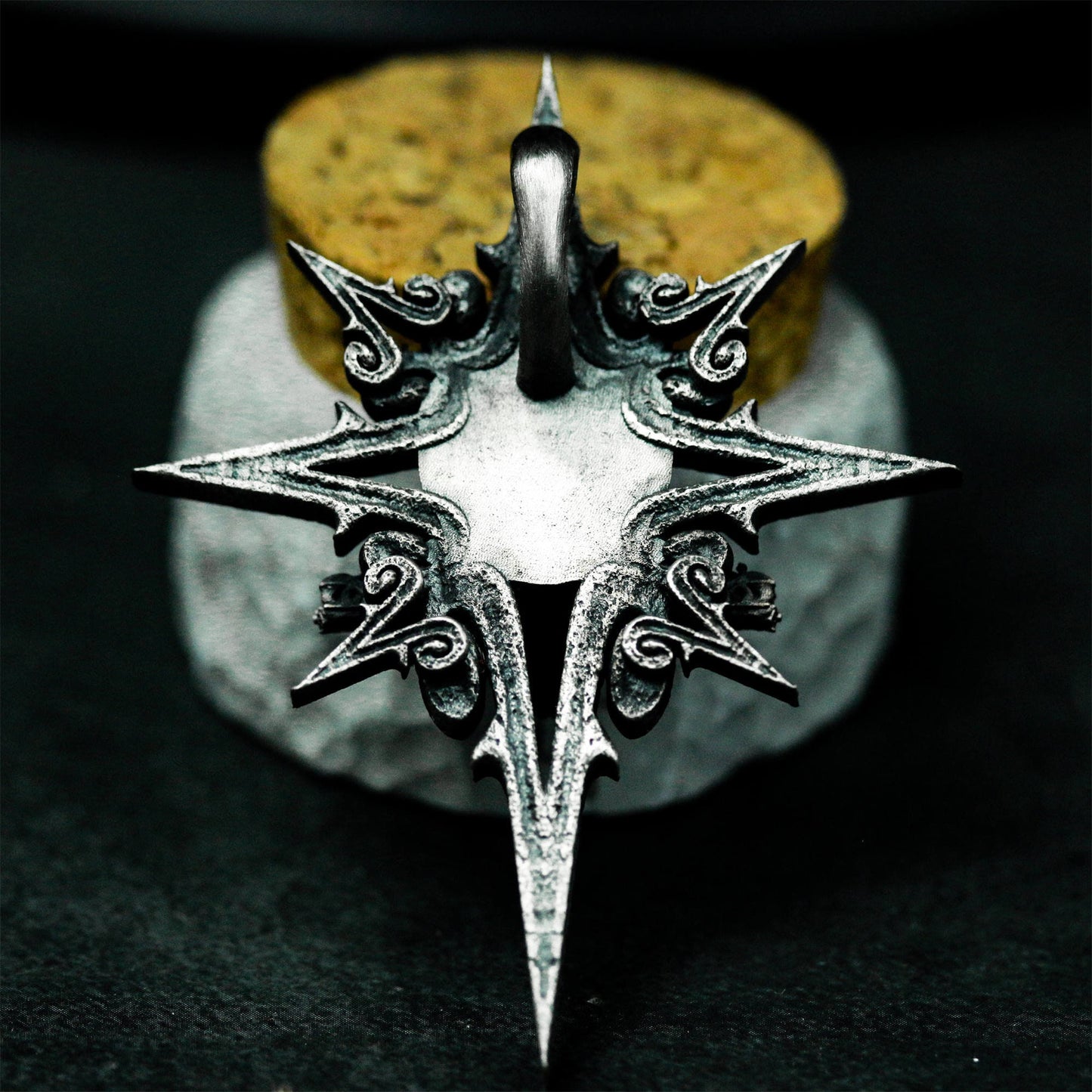 Spiked Skull Pendant ¨C Handmade 925 Silver Combat Totem Necklace