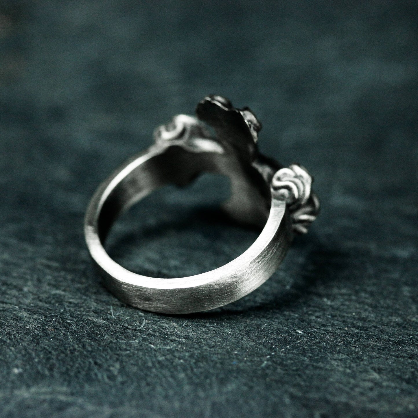Iron Cross Ring with Barbed Tips ¨C 925 Sterling Silver Handmade