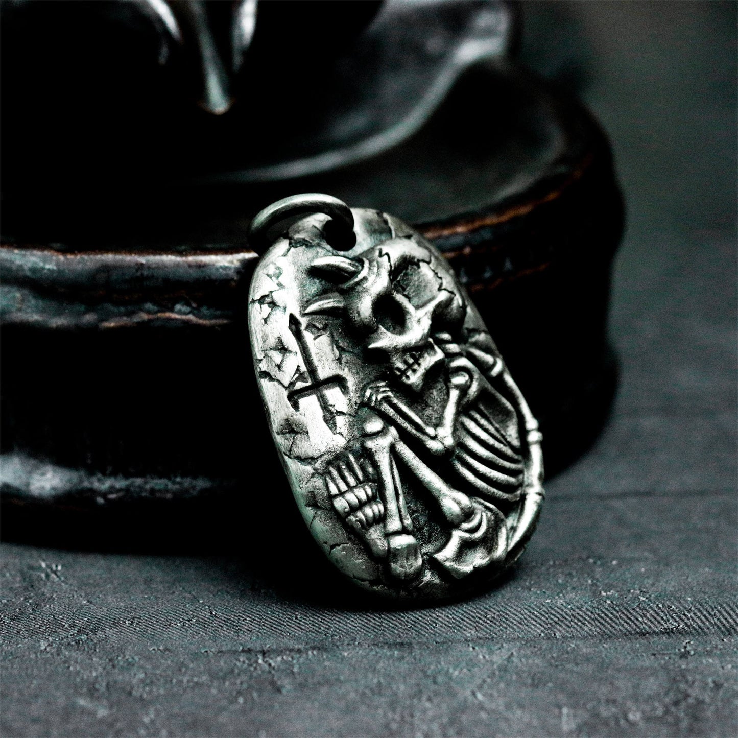 Skeleton Samurai Pendant ¨C 925 Sterling Silver Handmade