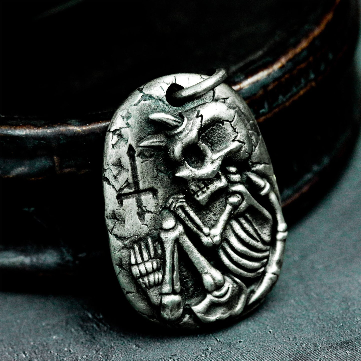 Skeleton Samurai Pendant ¨C 925 Sterling Silver Handmade