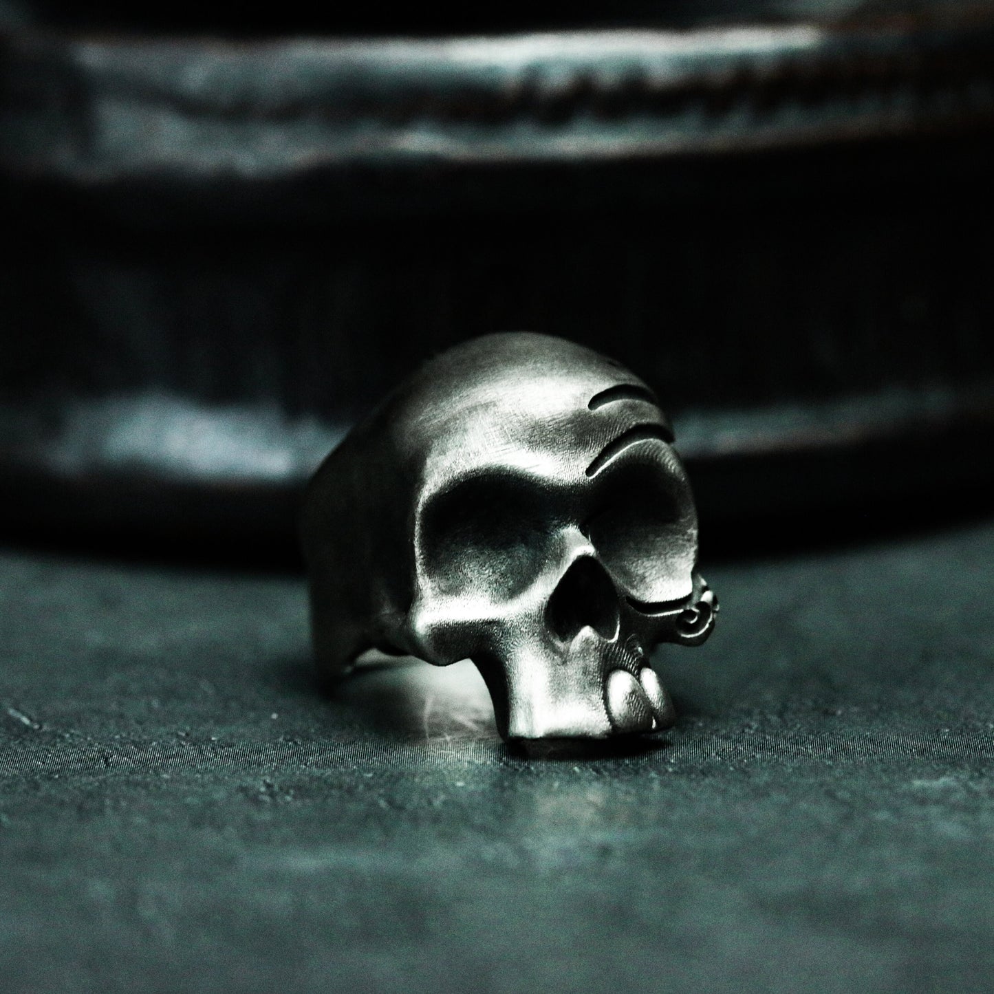 Motorcyclist Skull Ring ¨C Handmade 925 Silver Street Biker Band