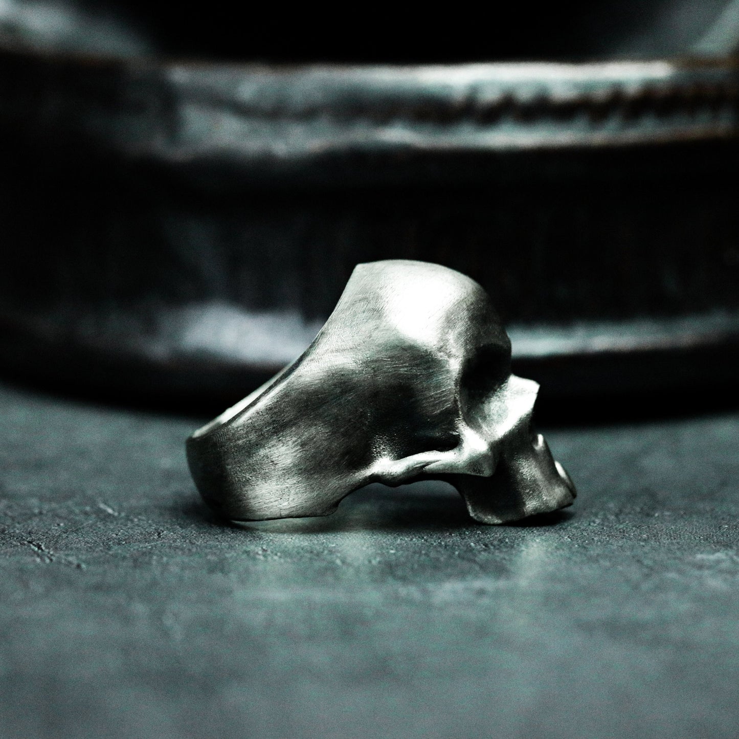 Motorcyclist Skull Ring ¨C Handmade 925 Silver Street Biker Band