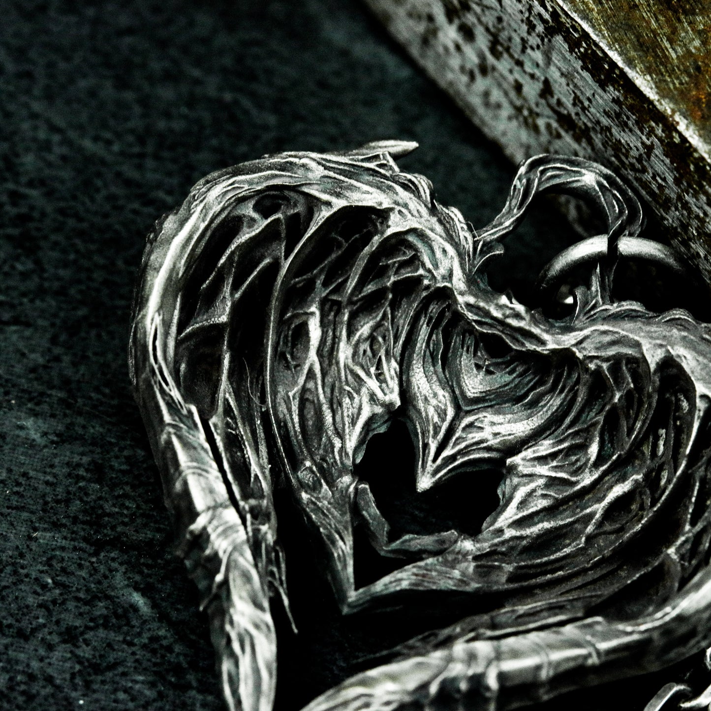 Shattered Heart Pendant ¨C Handmade 925 Silver Winged Necklace
