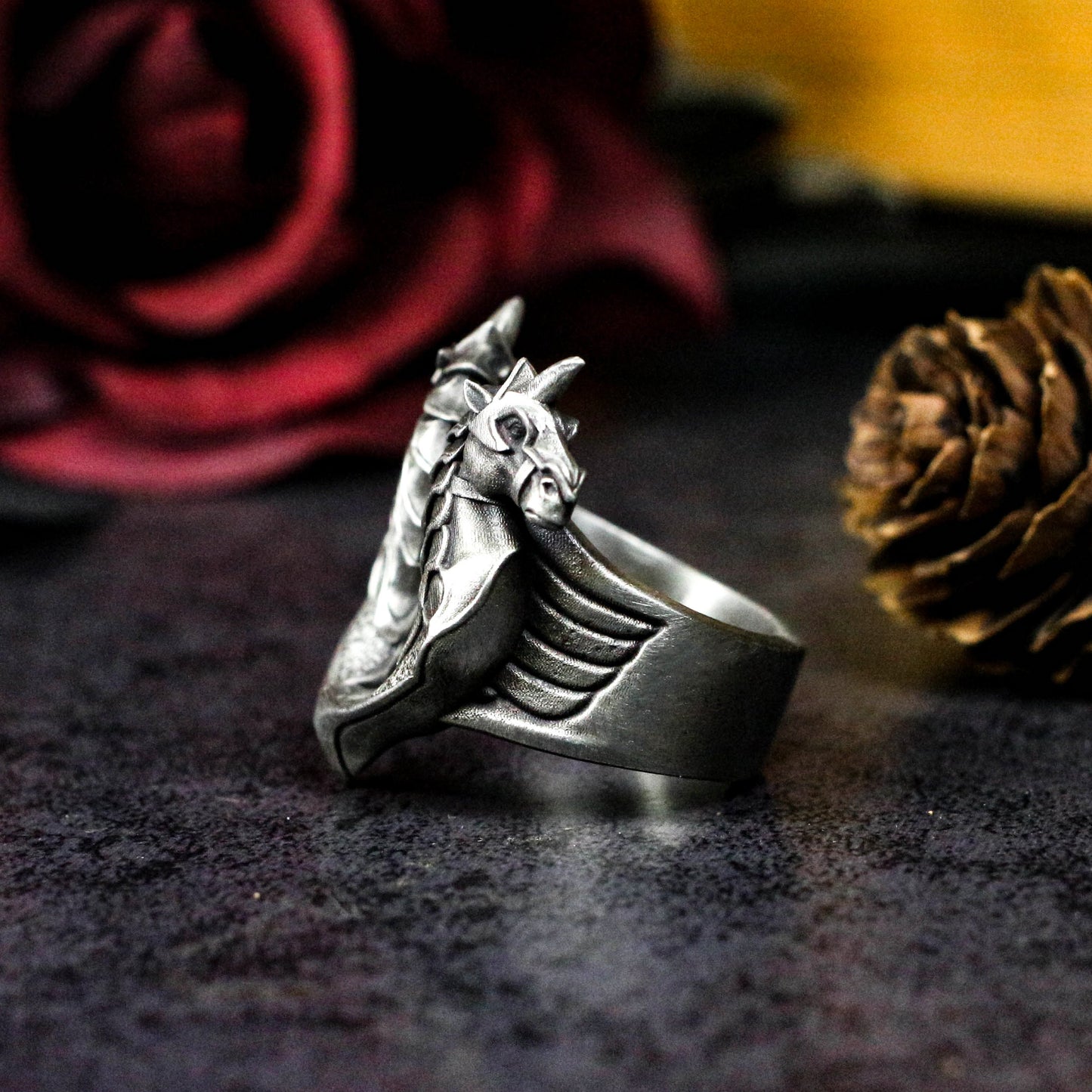 Twin Dragons Ring ¨C 925 Silver Handmade