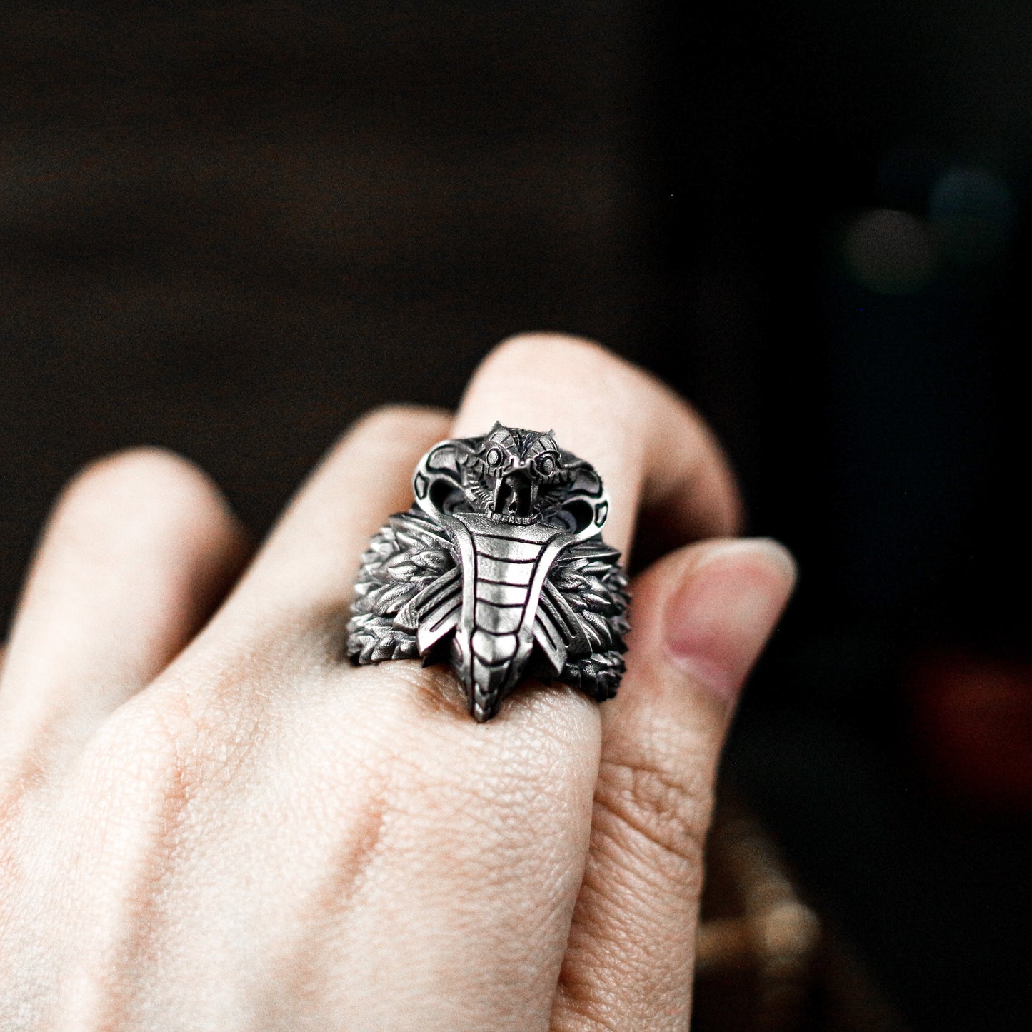 Cobra Head Ring - 925 Sterling Silver Handmade Bold