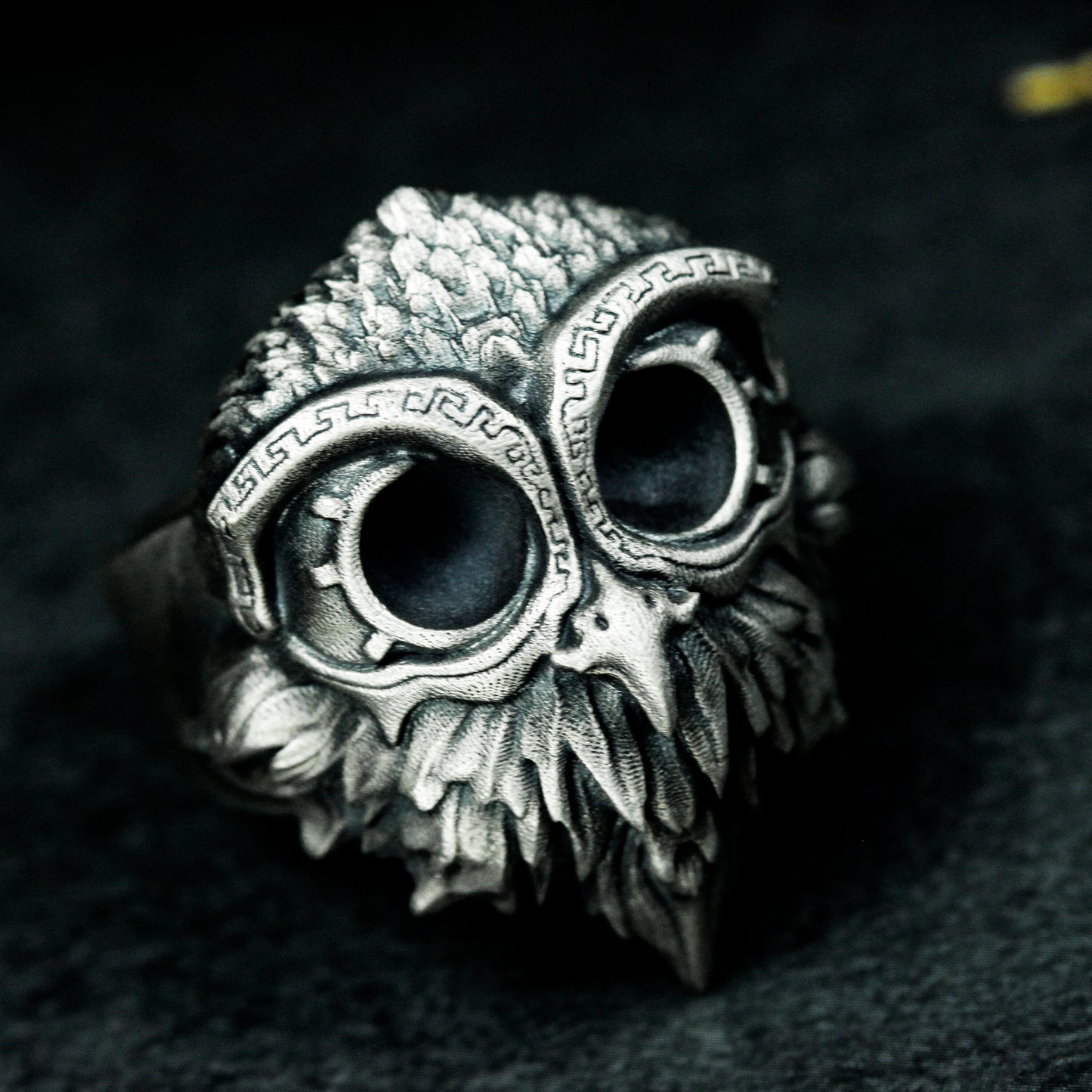 Goggled Owl Ring ¨C Handmade 925 Silver Forest Guardian Band