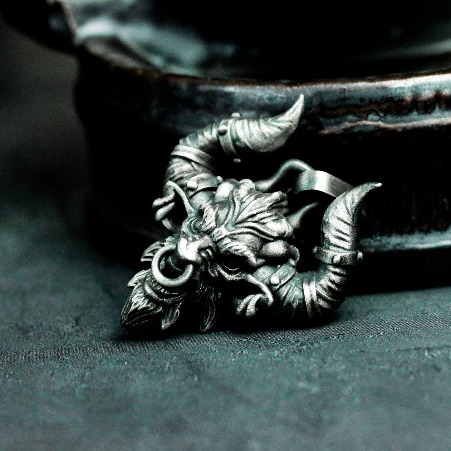 Horned Bull Pendant - 925 Silver Handmade Warrior Beast