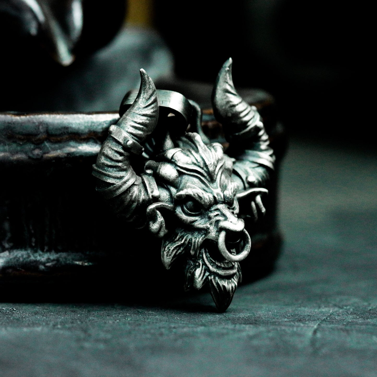 Horned Bull Pendant - 925 Silver Handmade Warrior Beast