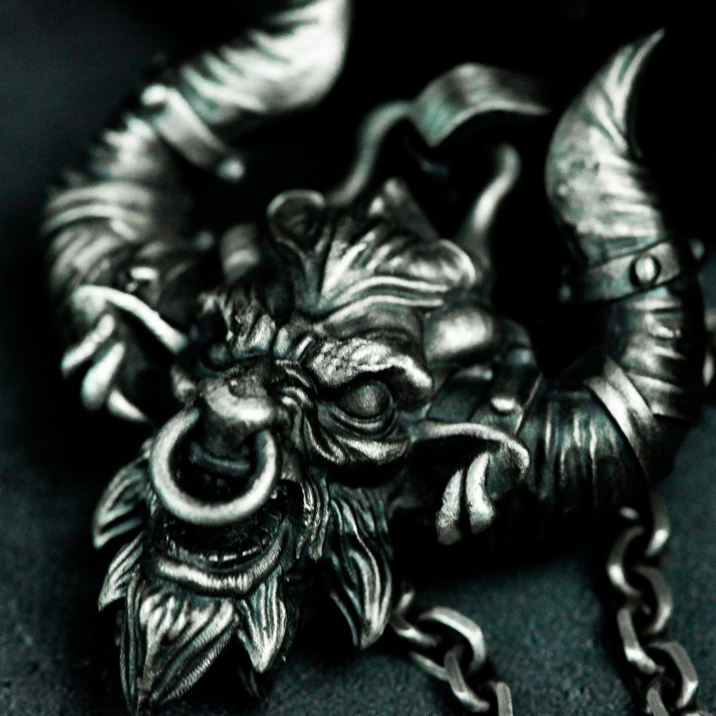 Horned Bull Pendant - 925 Silver Handmade Warrior Beast