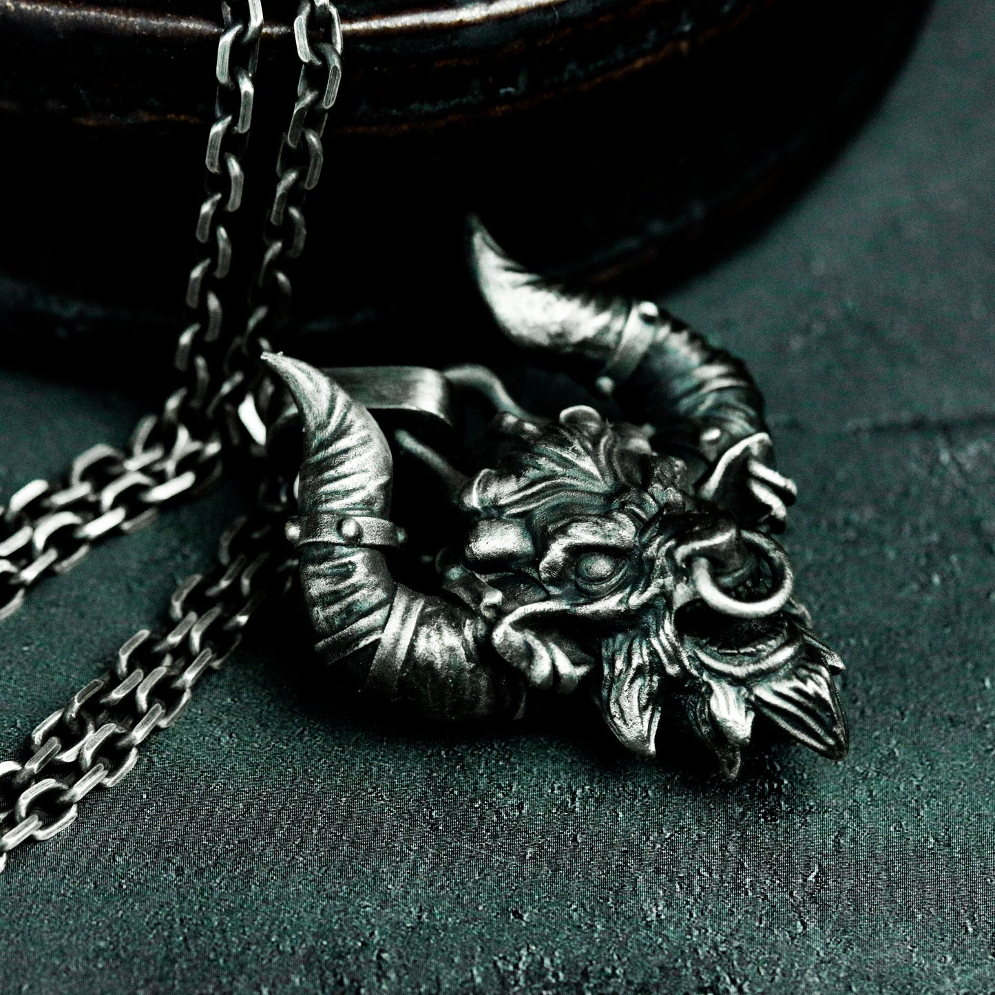 Horned Bull Pendant - 925 Silver Handmade Warrior Beast
