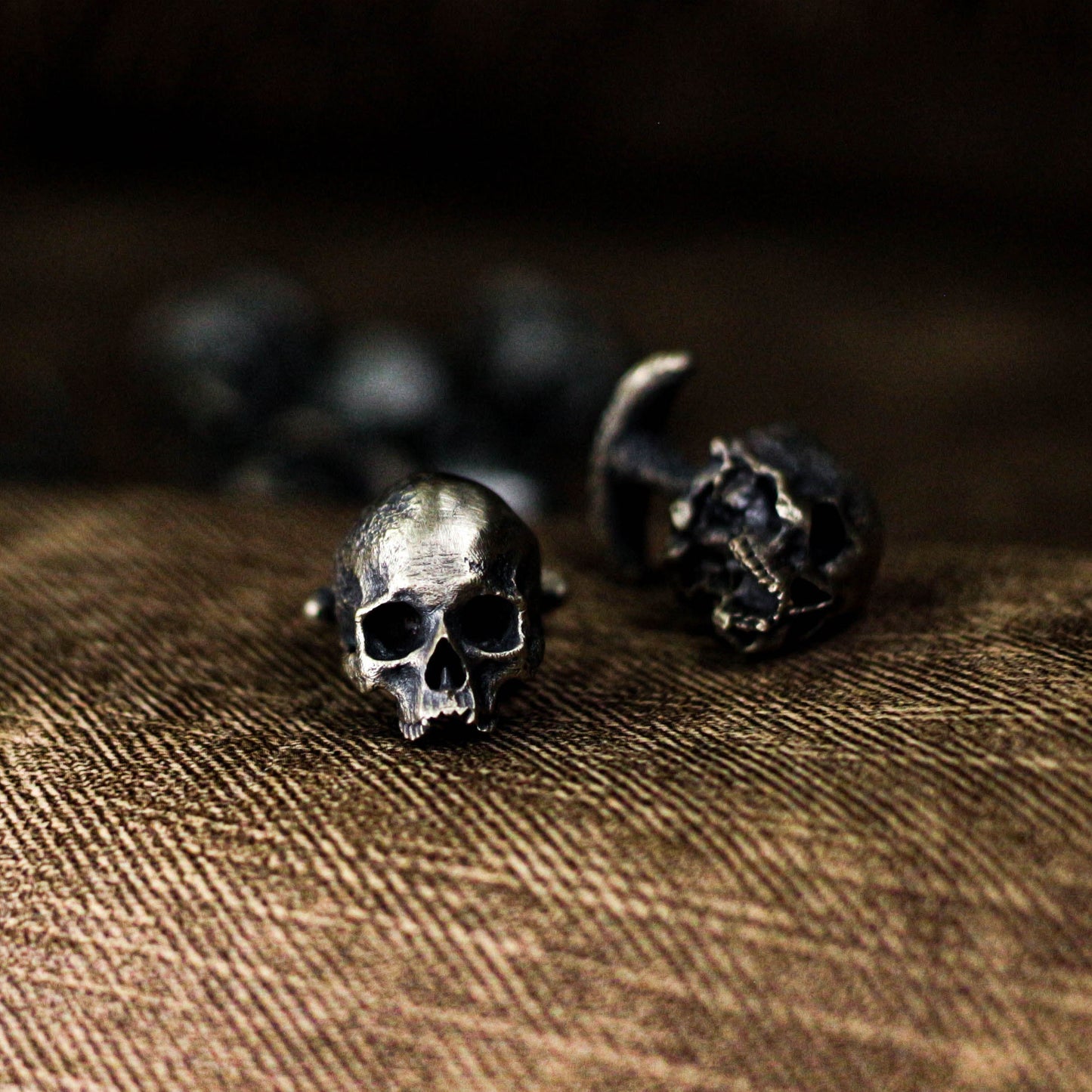 Human Skull Cufflinks - 925 Silver Handmade