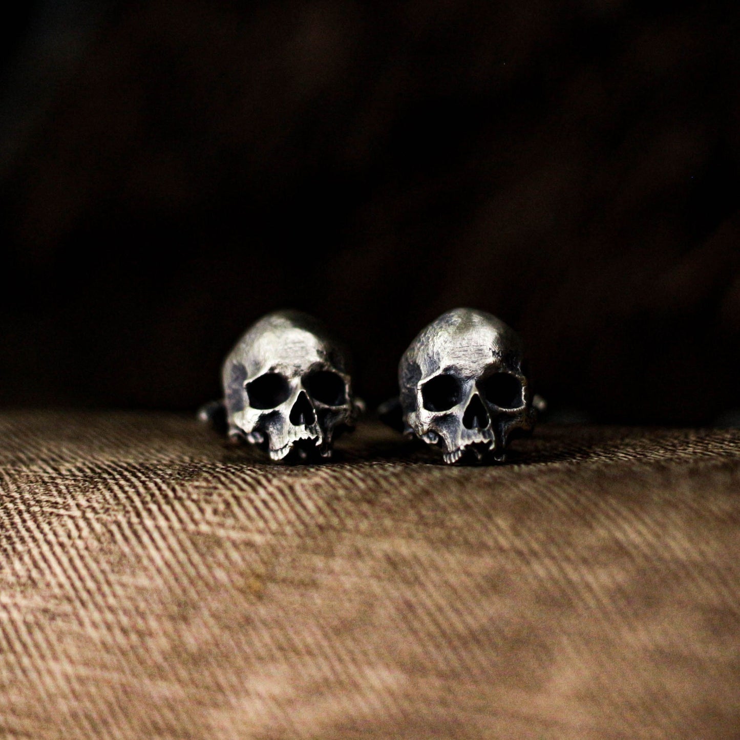Human Skull Cufflinks - 925 Silver Handmade