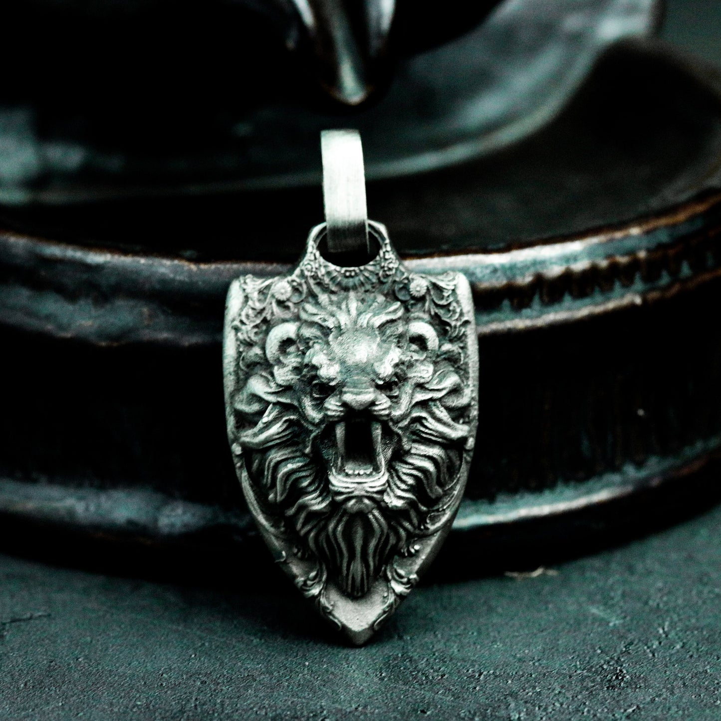 Lion Shield Pendant ¨C 925 Silver Handmade