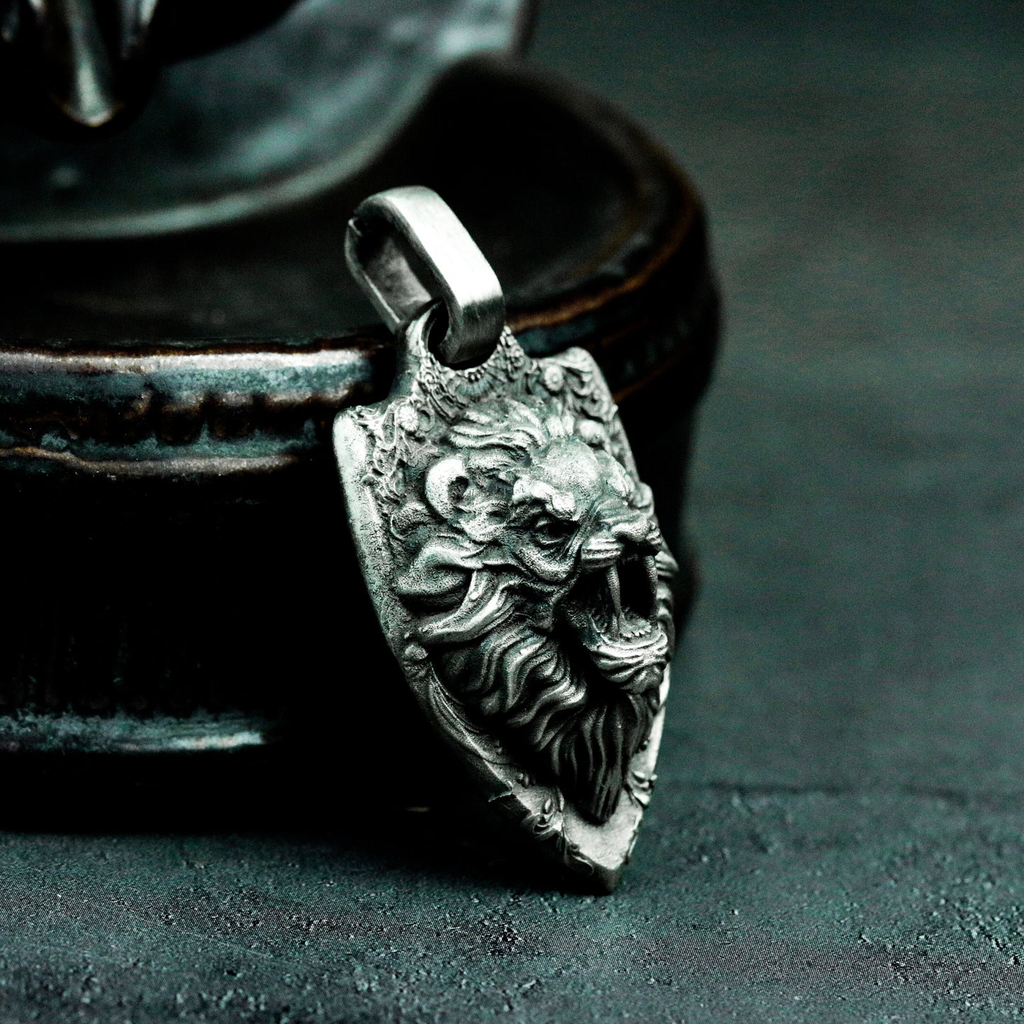 Lion Shield Pendant ¨C 925 Silver Handmade