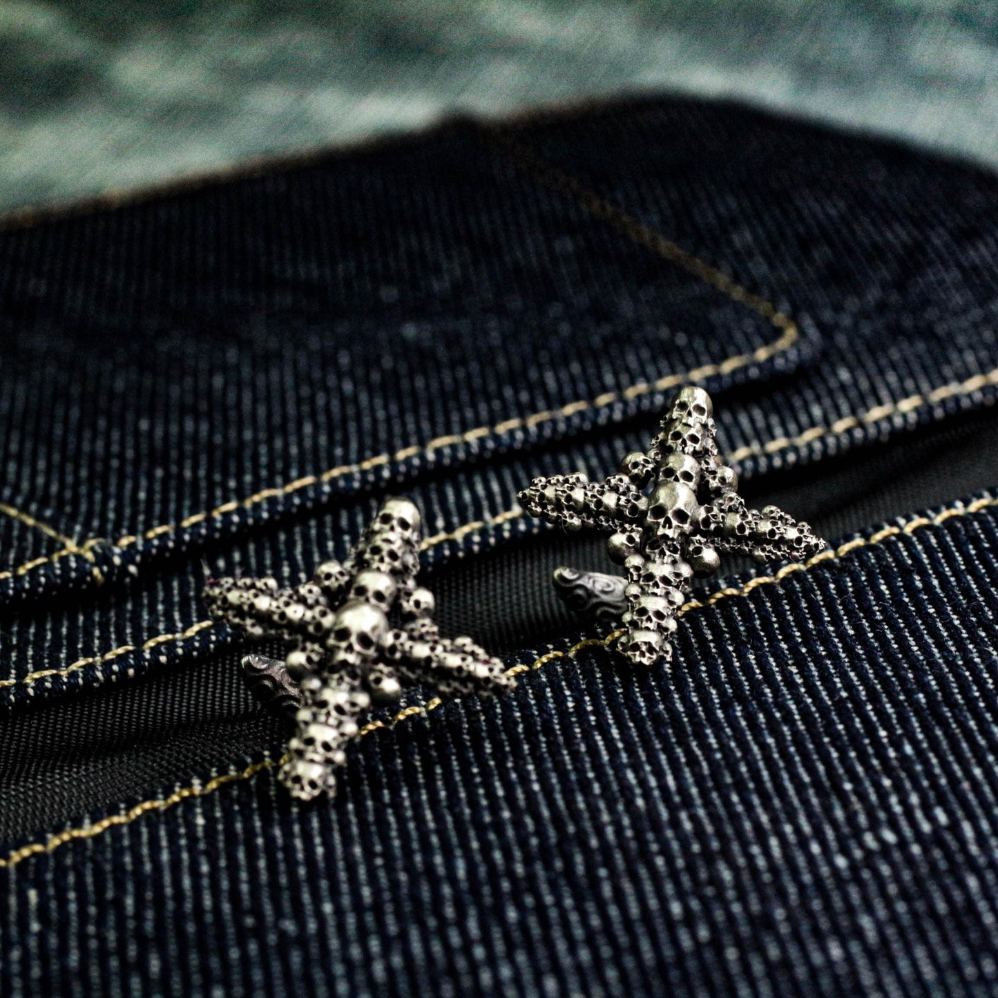 Skull Cross Cufflinks, 925 Silver Handmade