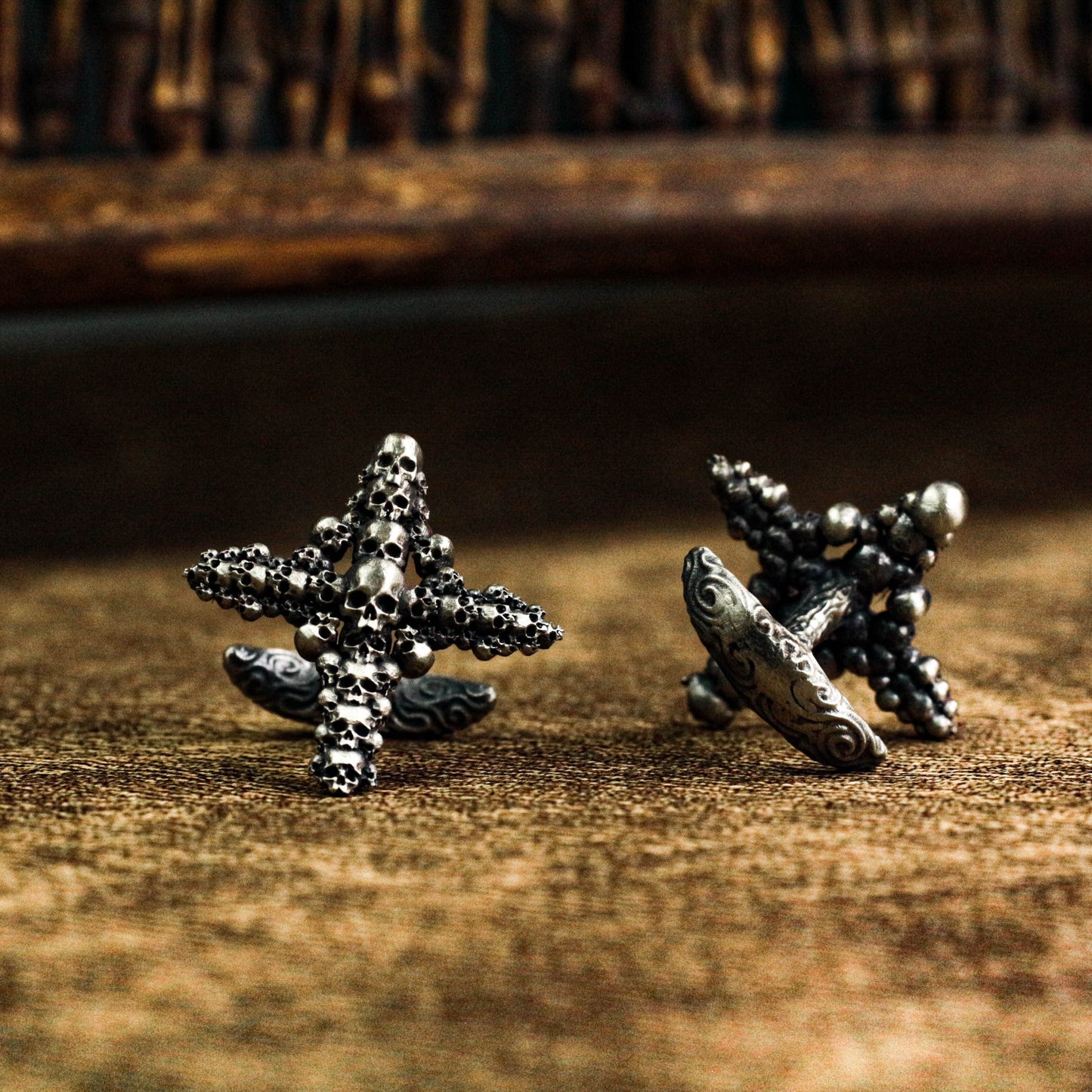 Skull Cross Cufflinks, 925 Silver Handmade