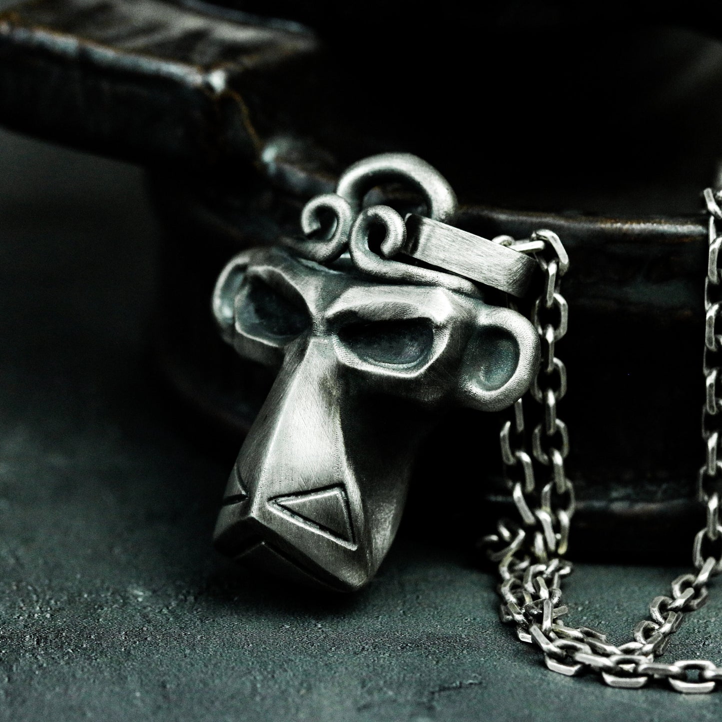 Dark Wukong Ape Pendant - 925 Sterling Silver Handmade Mystic