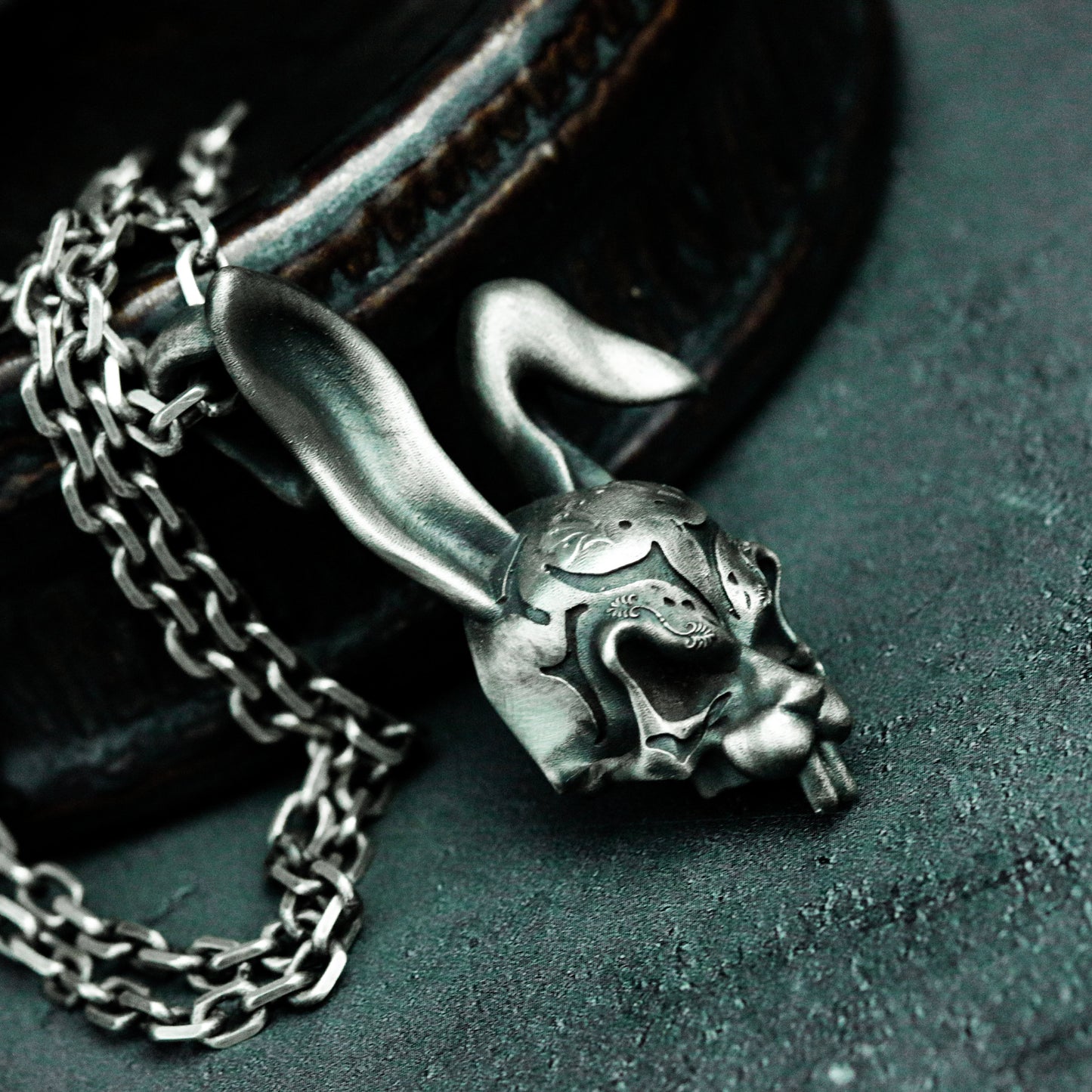 Bunny Skull Pendant ¨C Handmade 925 Silver Gothic Animal Necklace