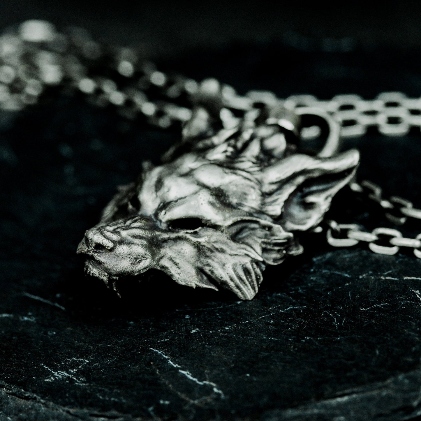 Wolf King Mask Pendant - 925 Silver Handmade