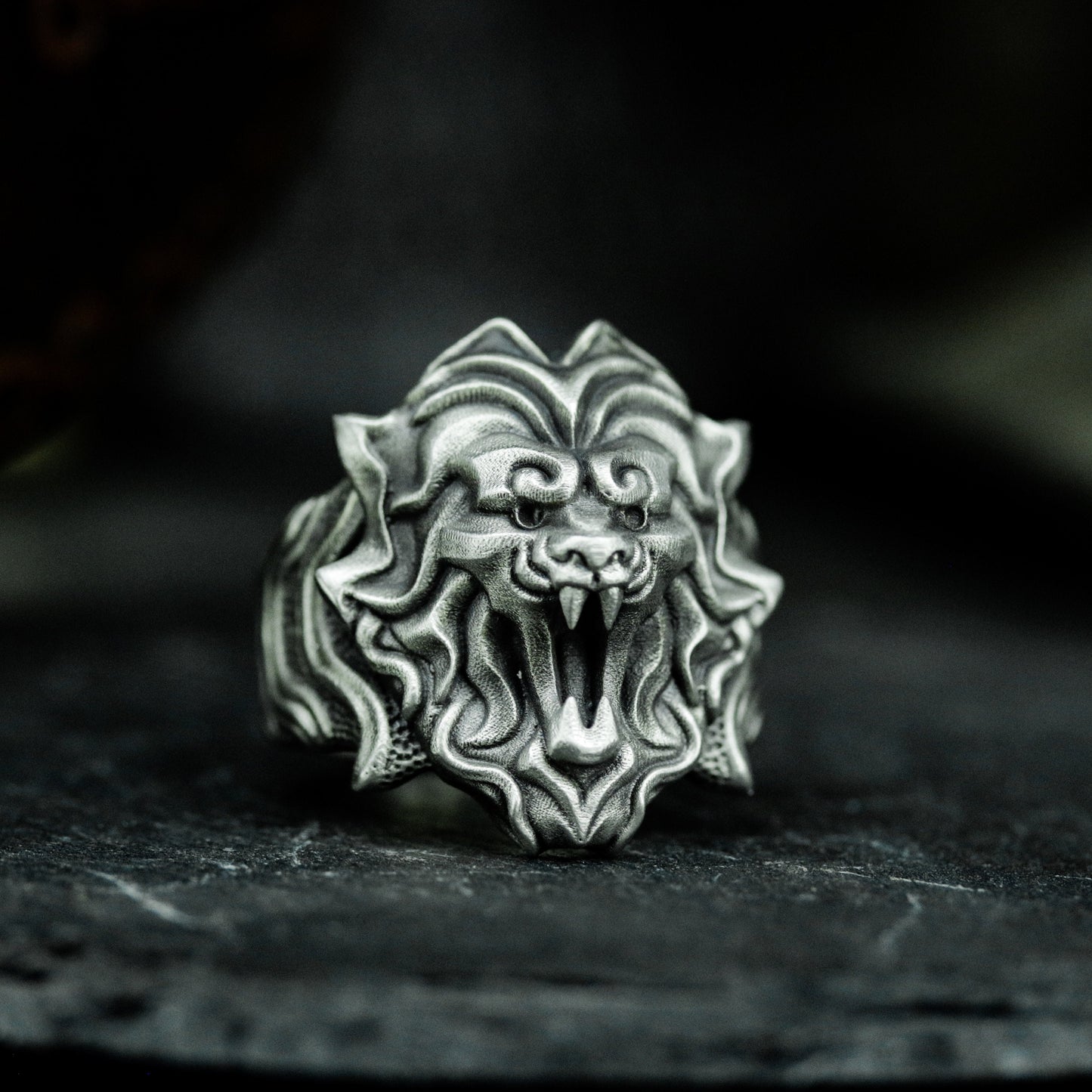 Lion Heraldic Ring - 925 Silver Handmade