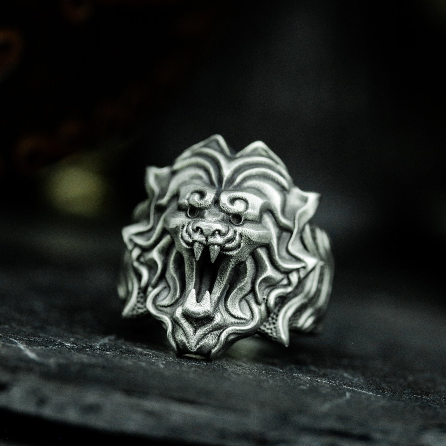 Lion Heraldic Ring - 925 Silver Handmade
