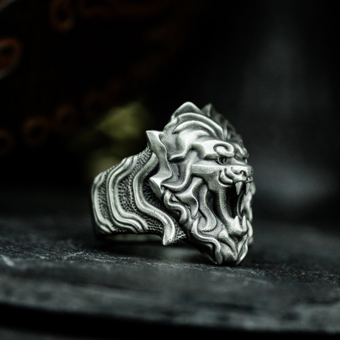 Lion Heraldic Ring - 925 Silver Handmade