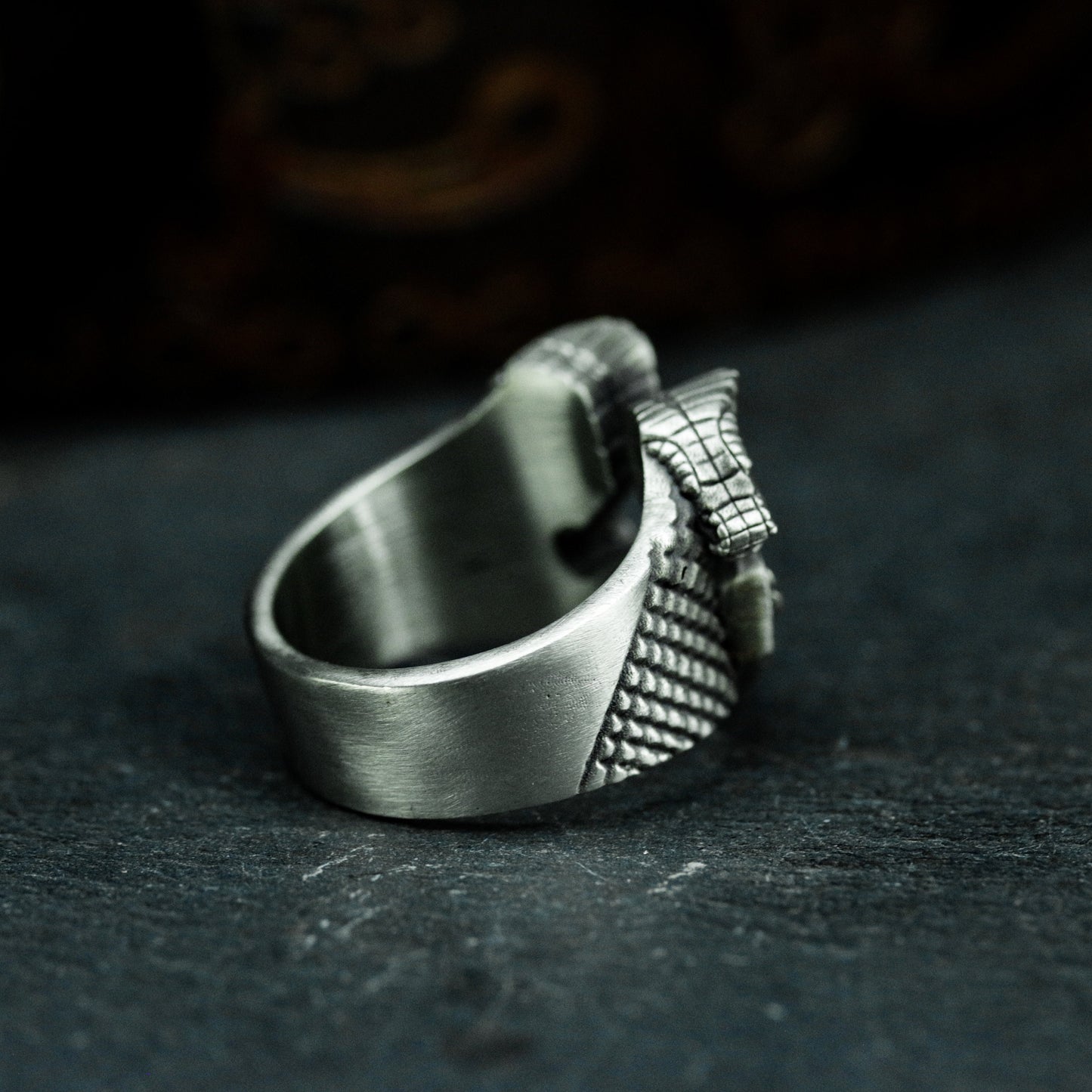 Snake Guard Ring ¨C Handmade 925 Silver Animal Totem Band