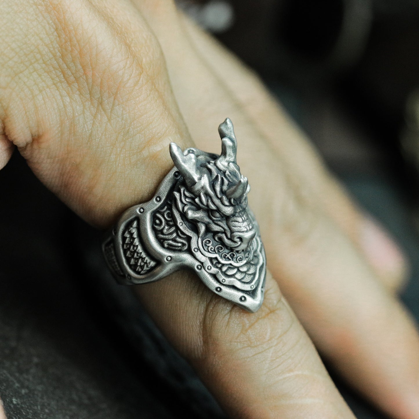Dragon Crest Ring ¨C 925 Sterling Silver Handmade
