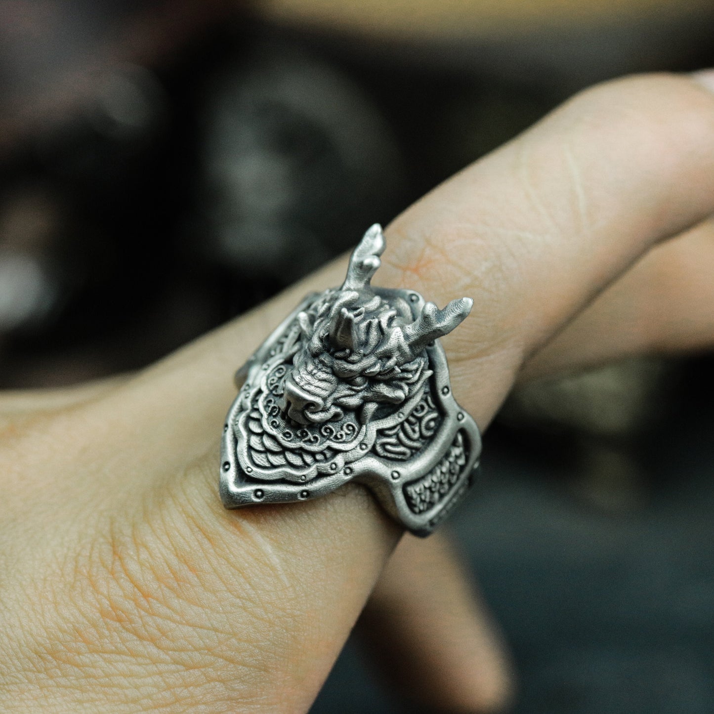 Dragon Crest Ring ¨C 925 Sterling Silver Handmade