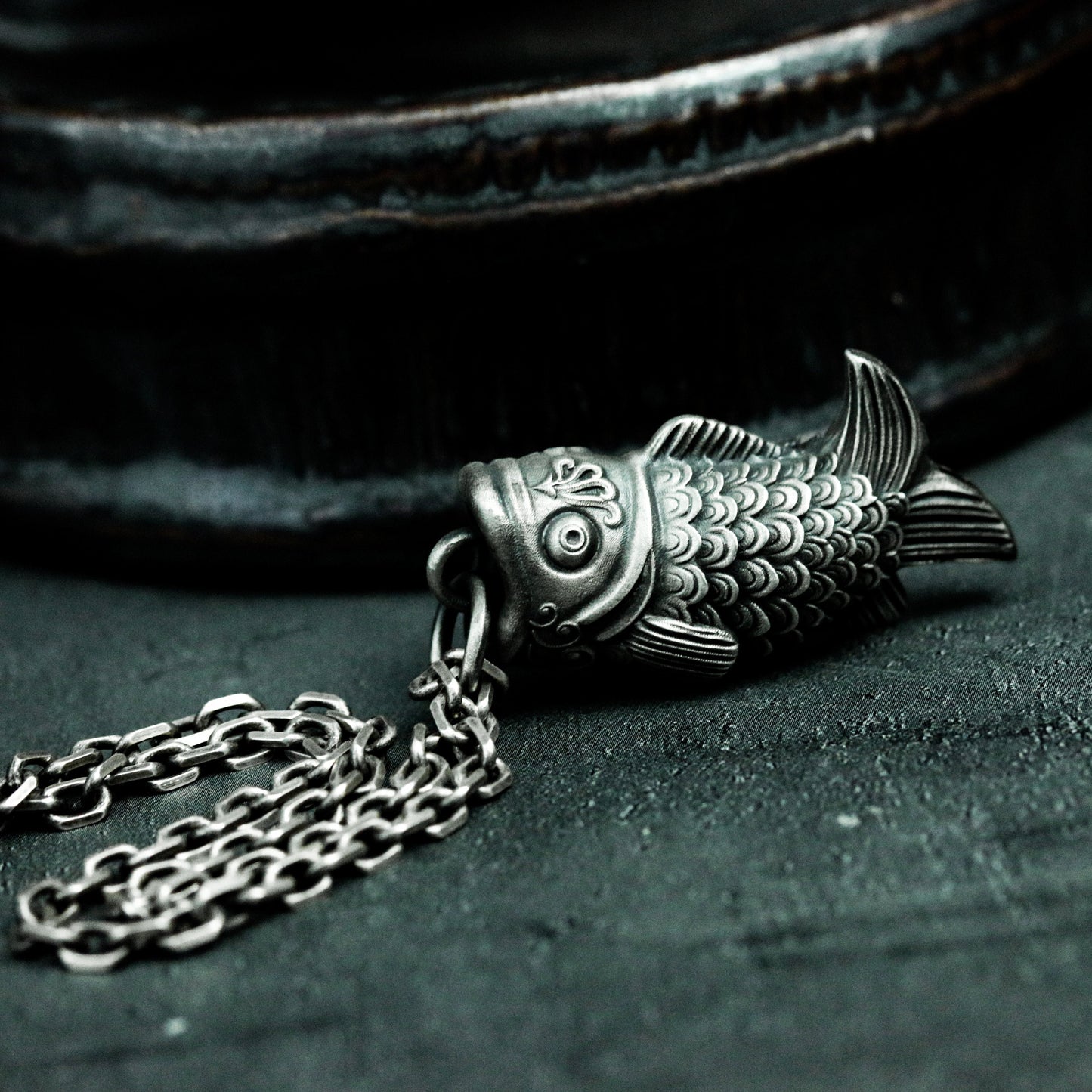 Koi Fish Pendant - Handmade 925 Silver Japanese Symbol