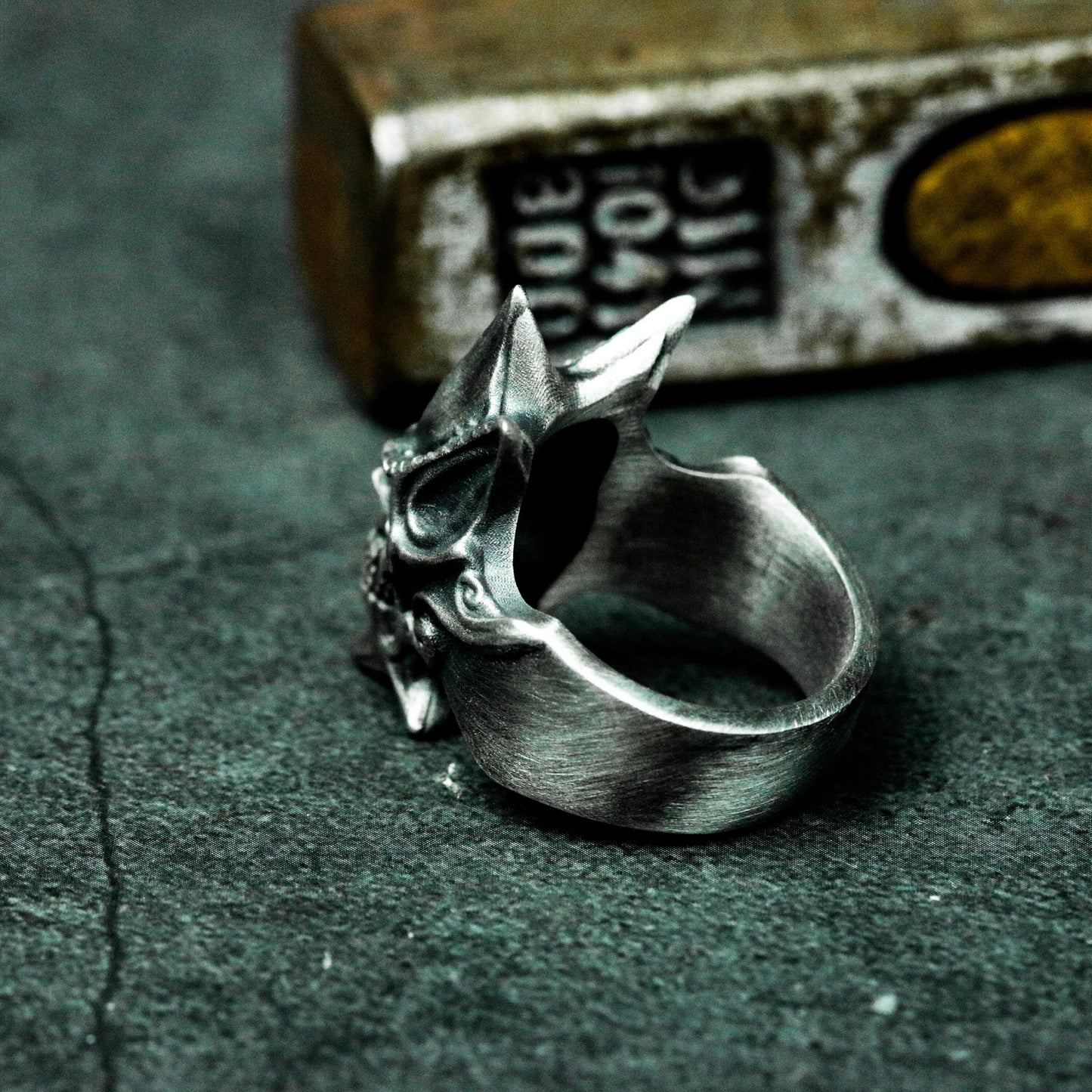 Horned Demon Skull Ring ¨C 925 Silver Handmade