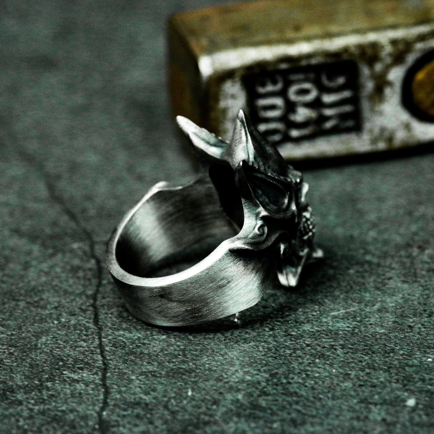 Horned Demon Skull Ring ¨C 925 Silver Handmade
