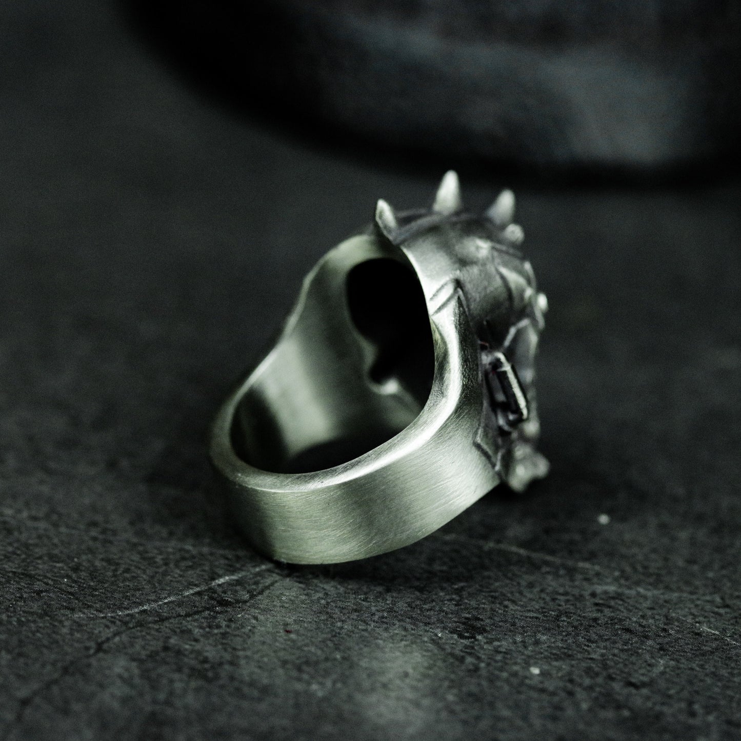 Robot Skull Ring with Cyberpunk Detail ¨C 925 Sterling Silver Handmade