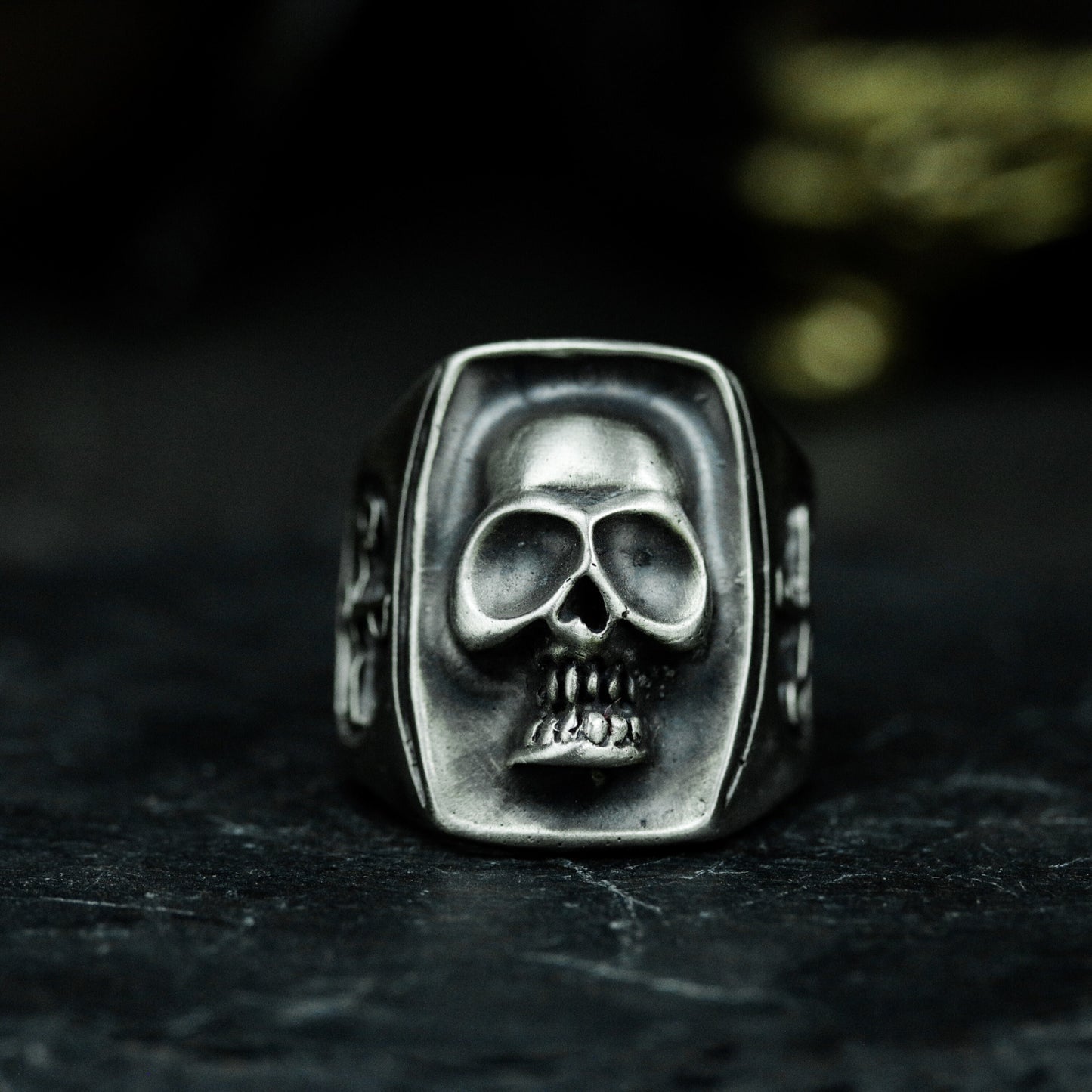 Black Skull Gentleman Ring - 925 Silver Handmade