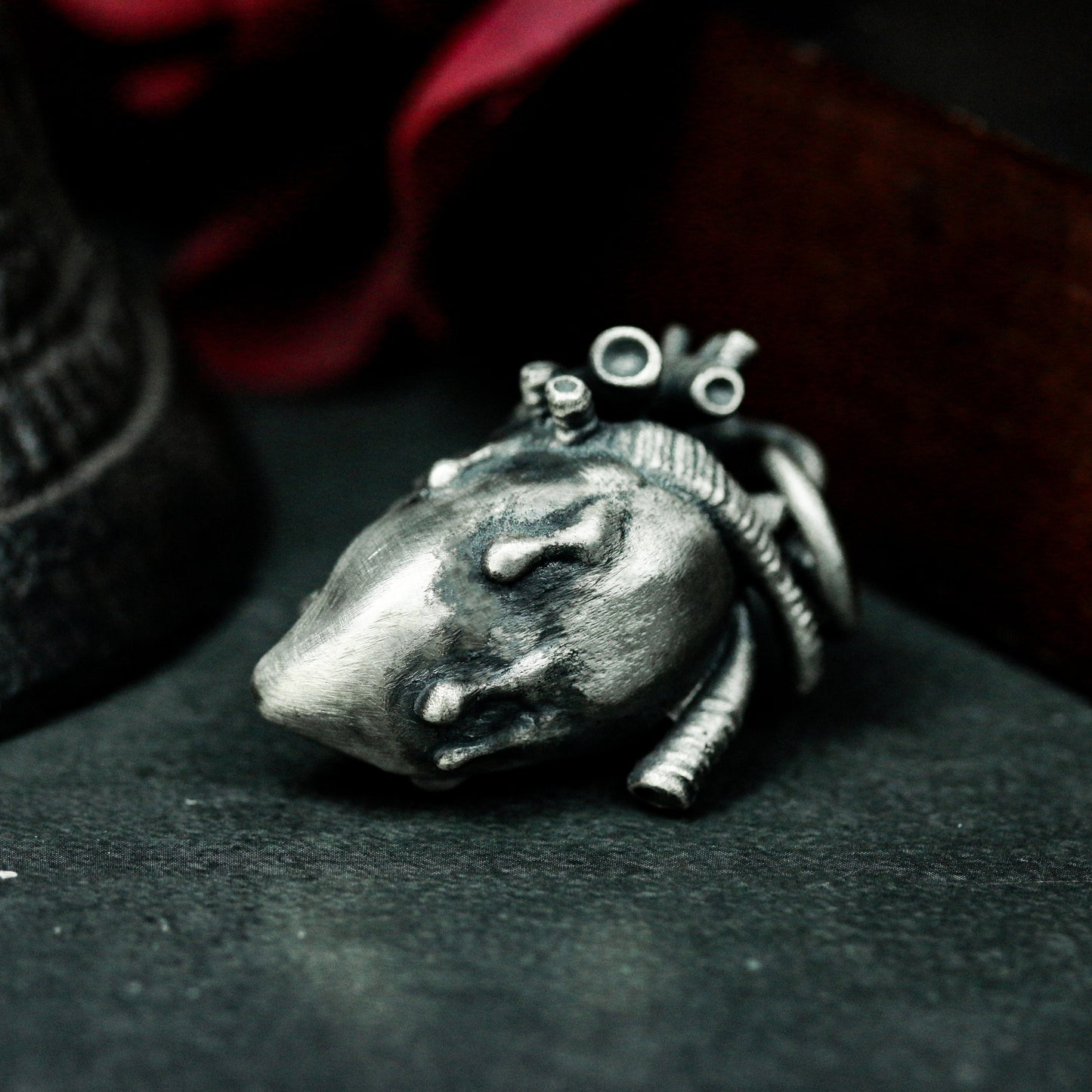 Mind Heart Face Pendant ¨C Handmade 925 Silver Surreal Anatomy Necklace