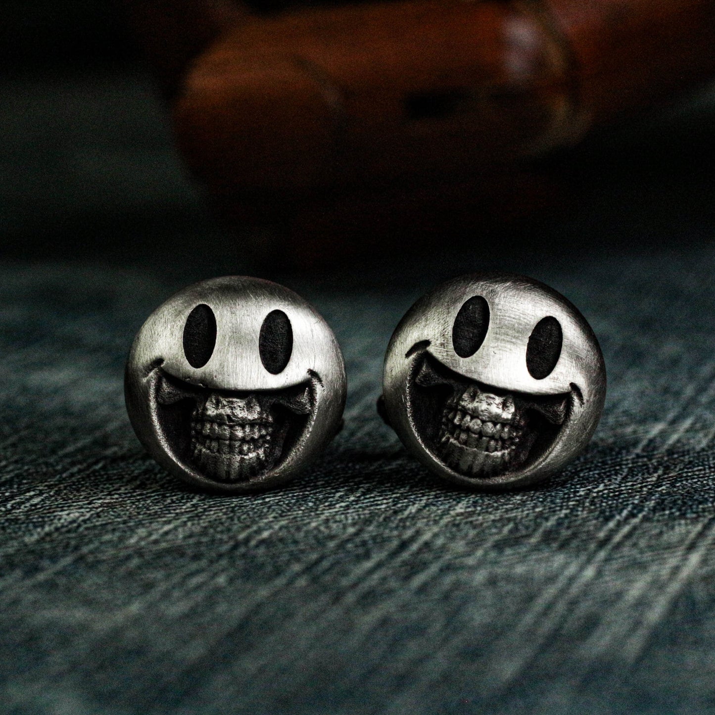 Smiley Face Cufflinks, Emoji - 925 Sterling Silver Handmade