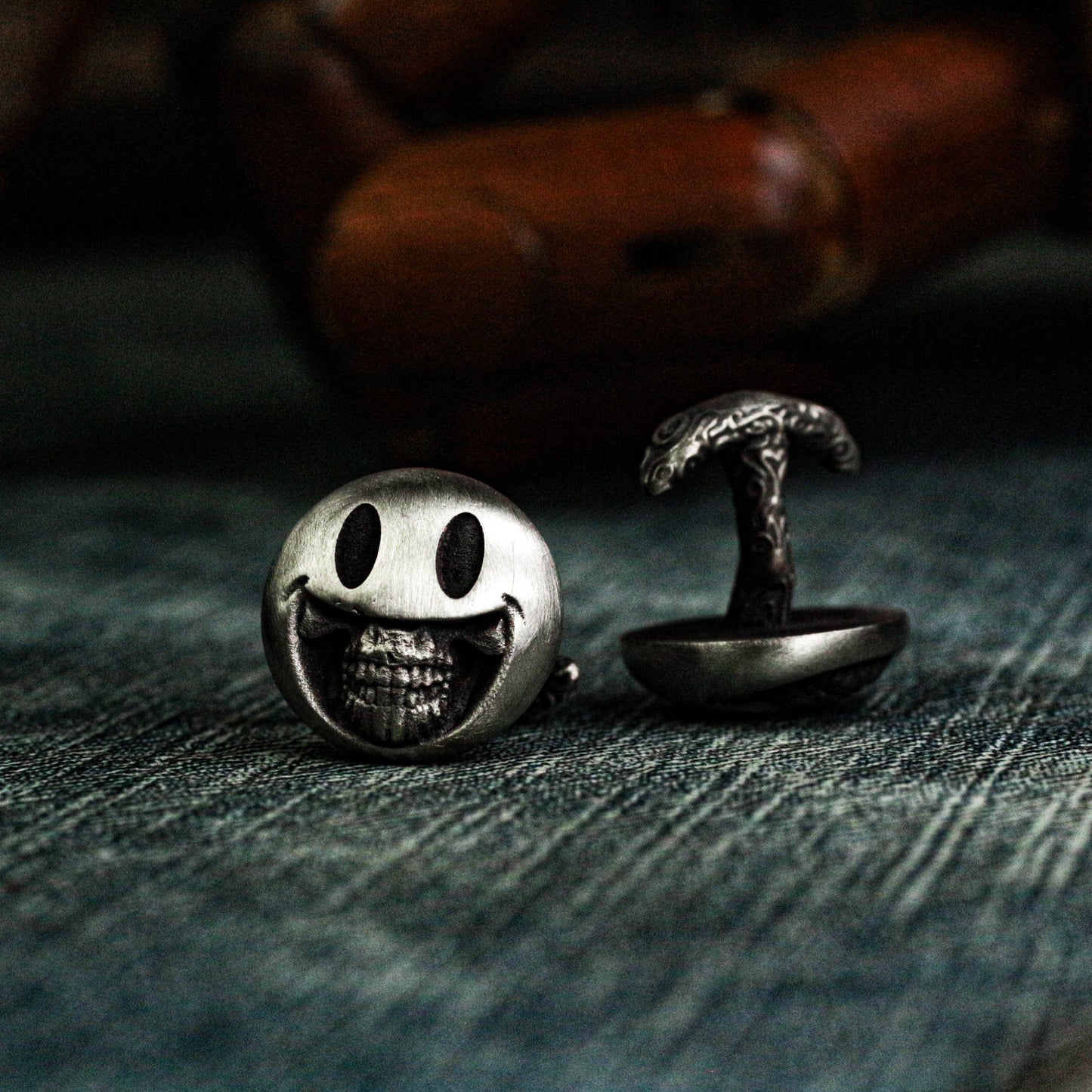 Smiley Face Cufflinks, Emoji - 925 Sterling Silver Handmade