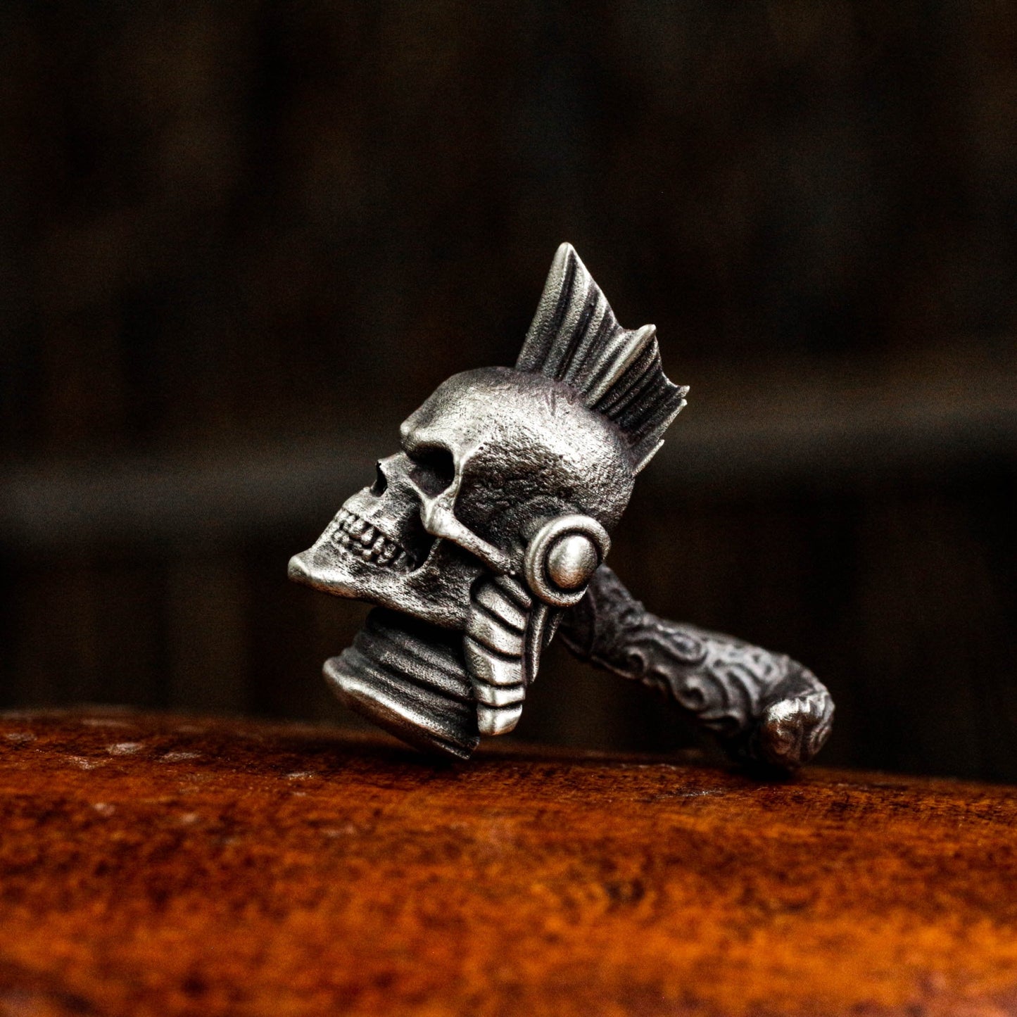 Mohican Skull Cufflinks - 925 Sterling Silver Handmade