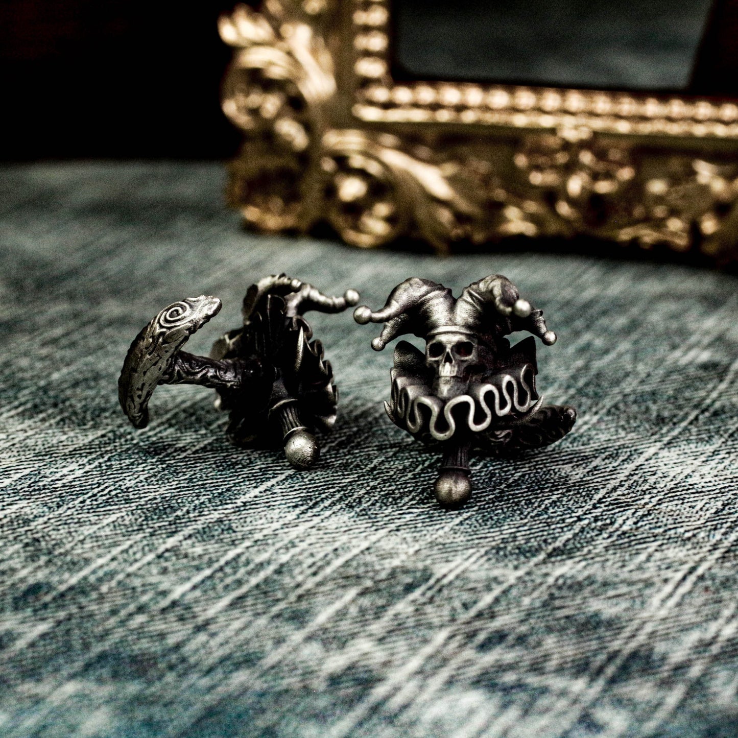 Vintage Circus Clown Cufflinks - 925 Sterling Silver Handmade