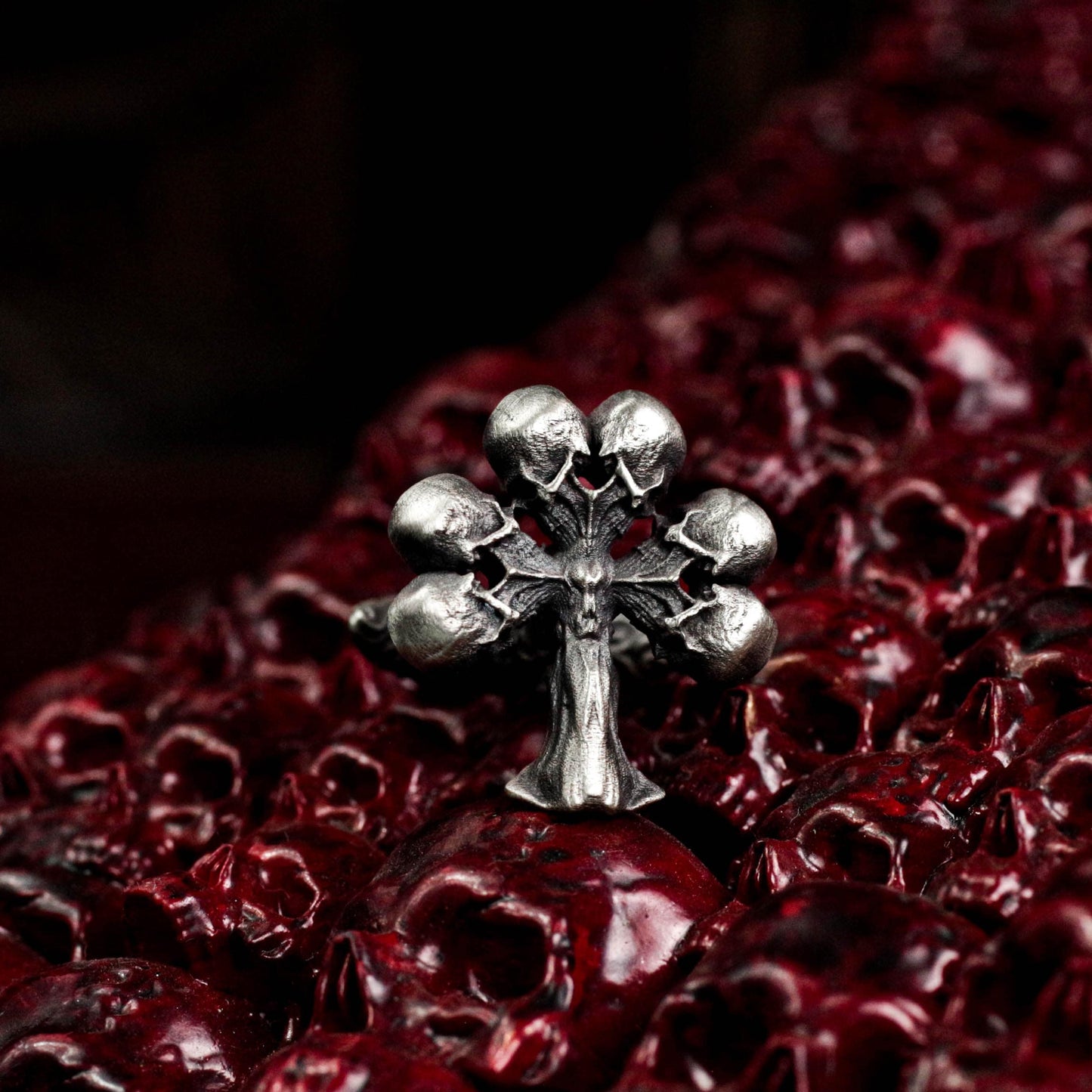 Plum Skull Cufflinks - Handmade 925 Silver Playing Card Design