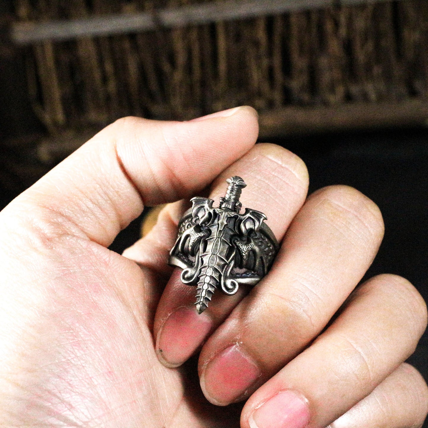 Angel's Sword Ring ¨C Handmade 925 Silver Holy Blade Band