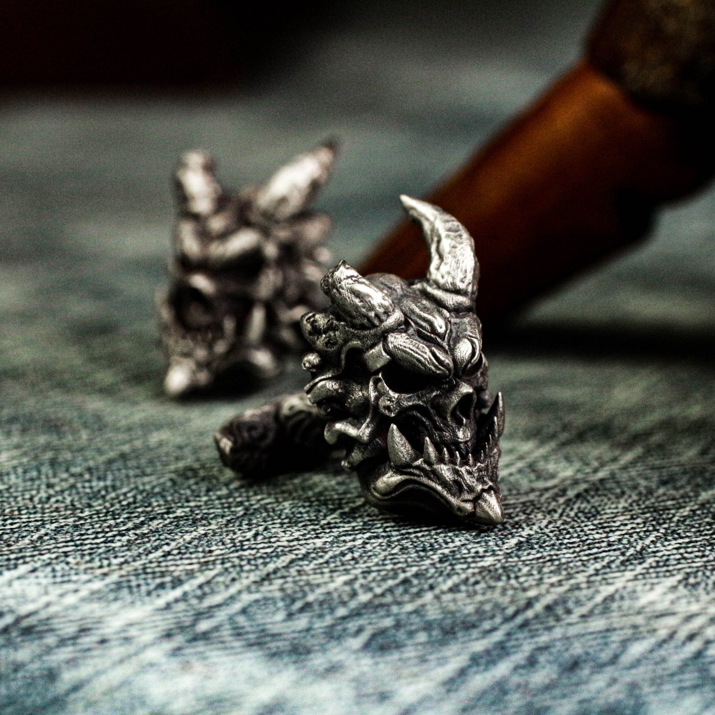 Bonjour Devil Mask Cufflinks - Handmade 925 Silver